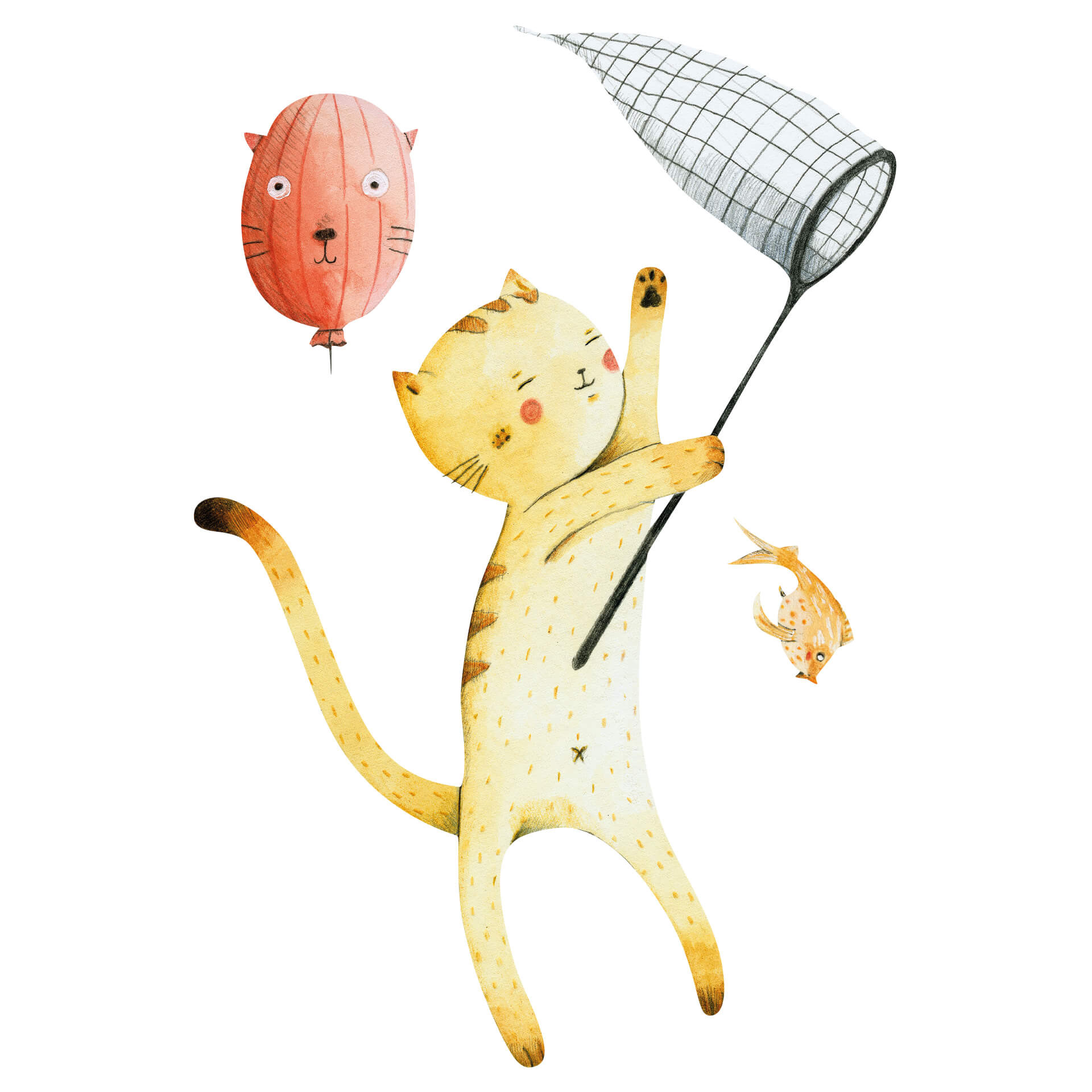 Wandtattoo Loske - Katze mit Ballon