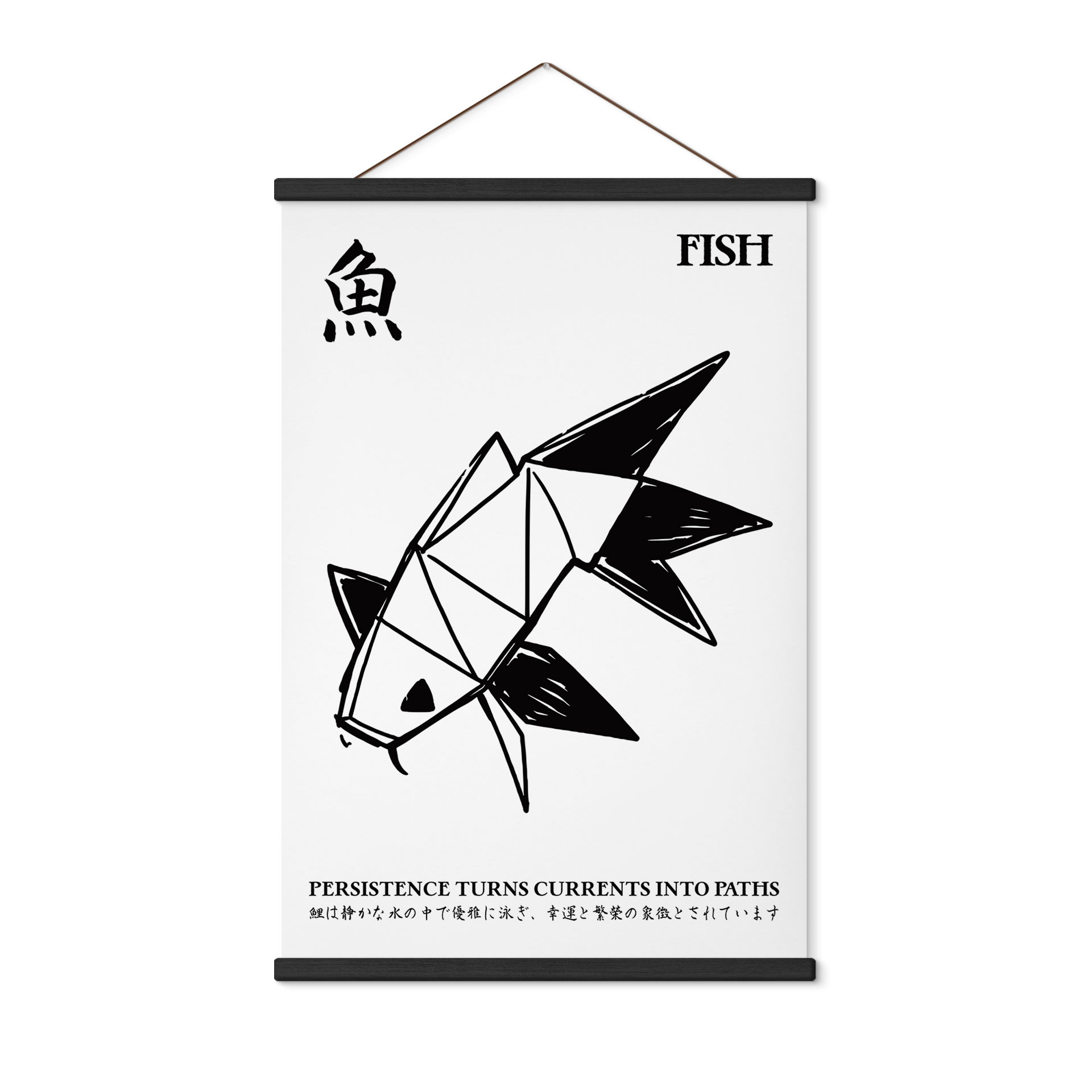 Tekstil plakat Geometrisk Fisk Origami - Krygowski