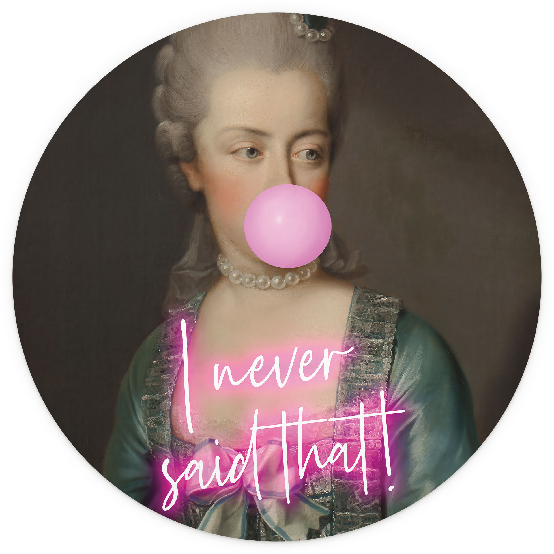 Behangcirkel Marie Antoinette: I never said that - Grace Digital Art - vliesbehang/zelfklevend vlies