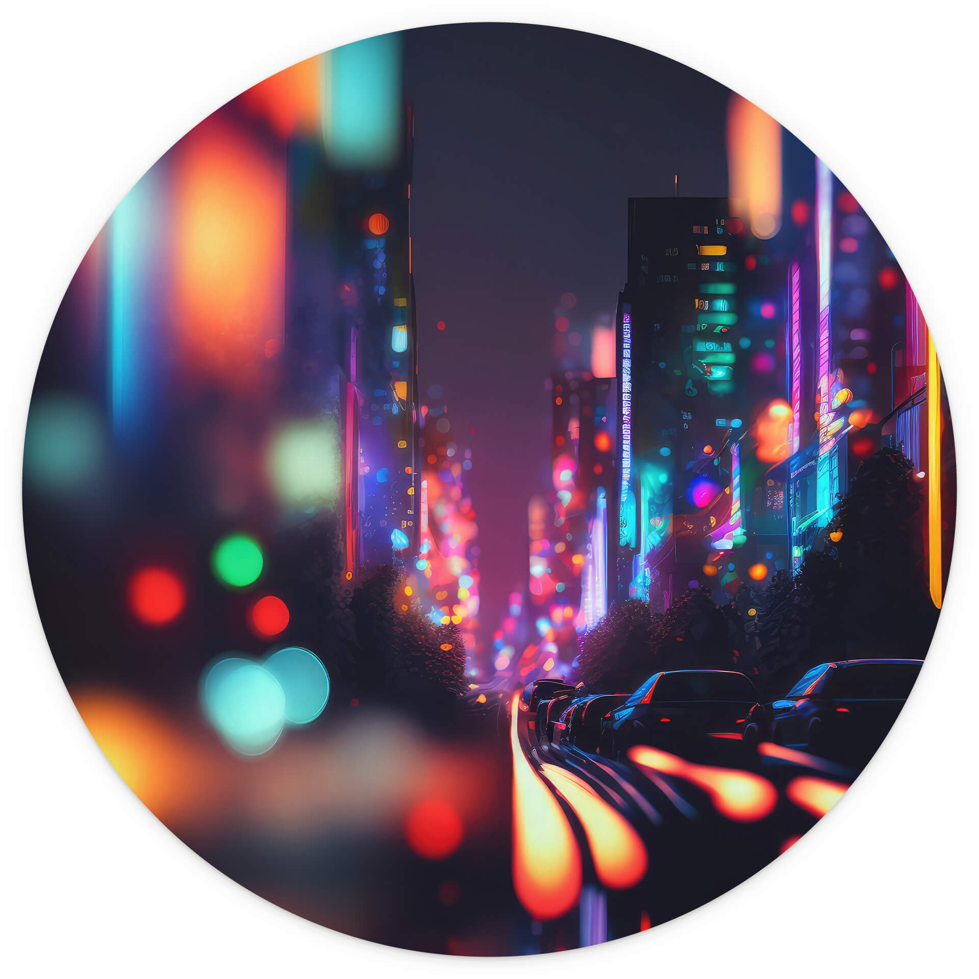 Behangcirkel Treechild - Night Out - vliesbehang/zelfklevend vliesbehang