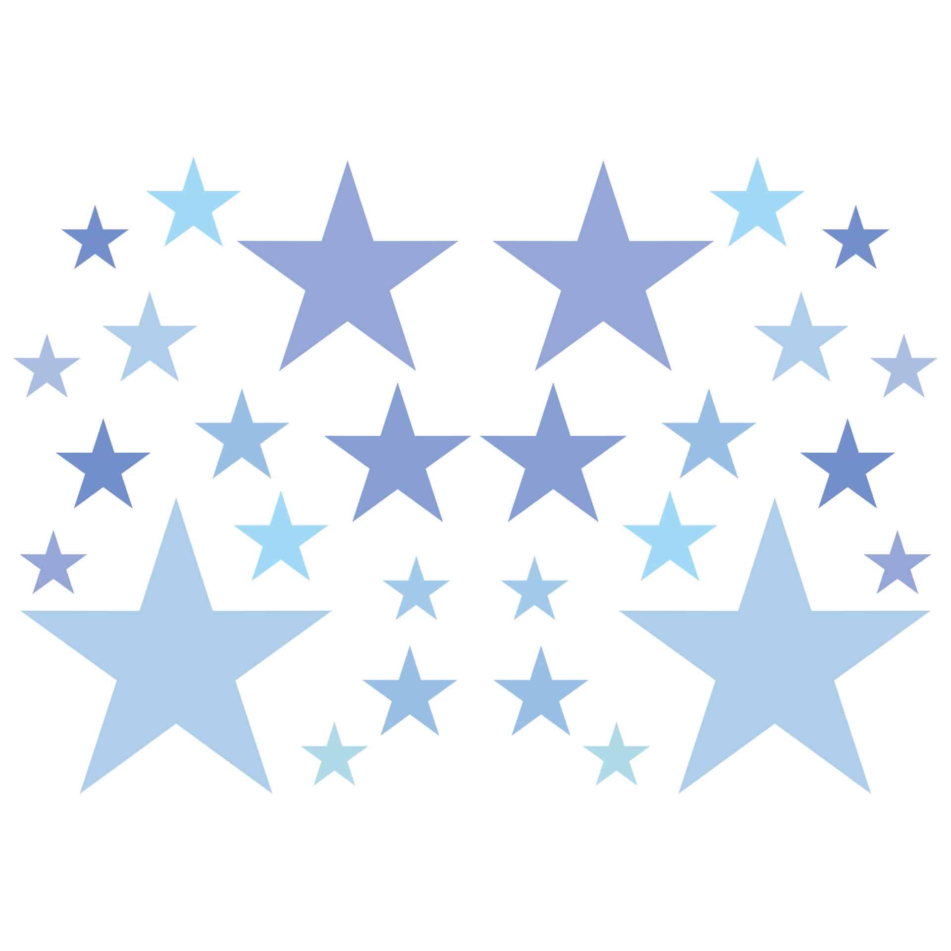 Wandtattoo - Sterne Set Pastellblau - 42x30 cm