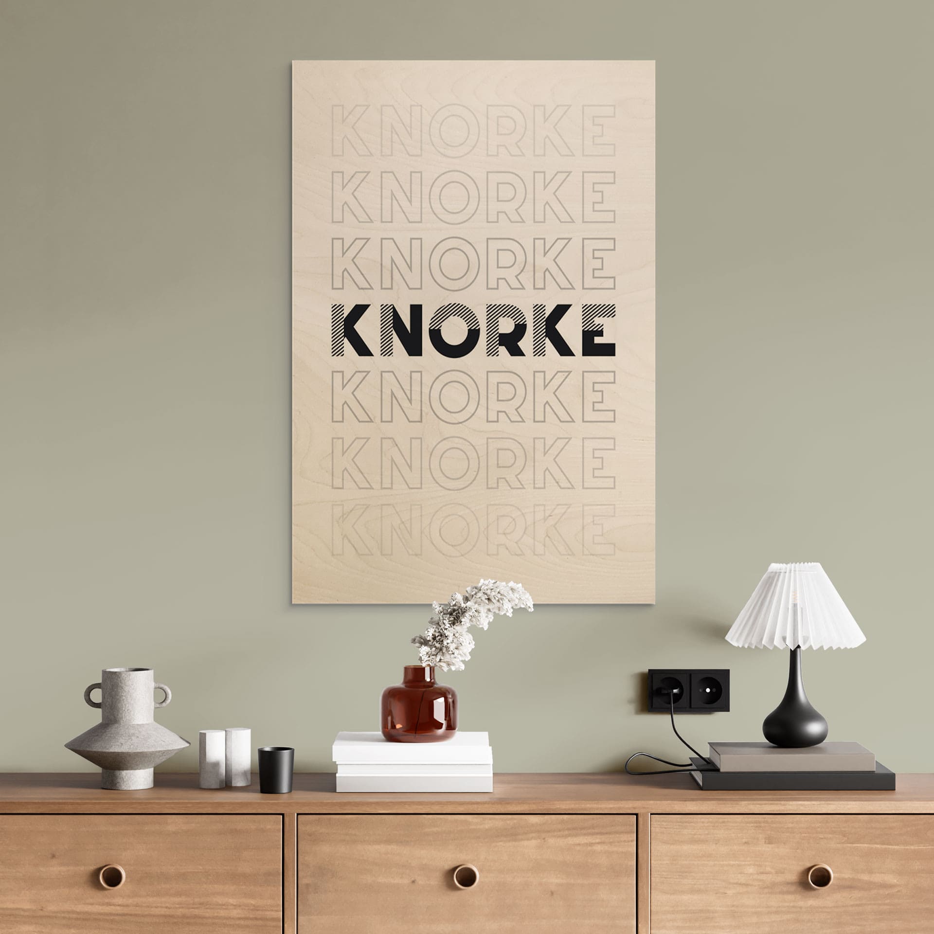 Holzbild Knorke