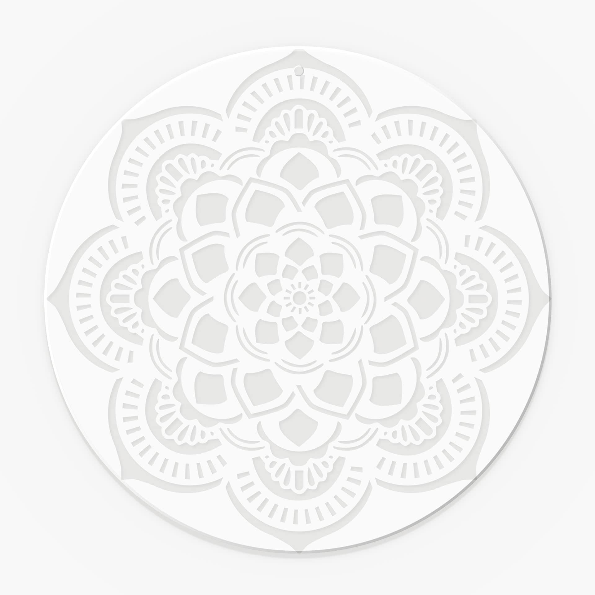 Akrylbillede, vinduesbillede til ophængning Geometrisk Mandala Ornament - Rund