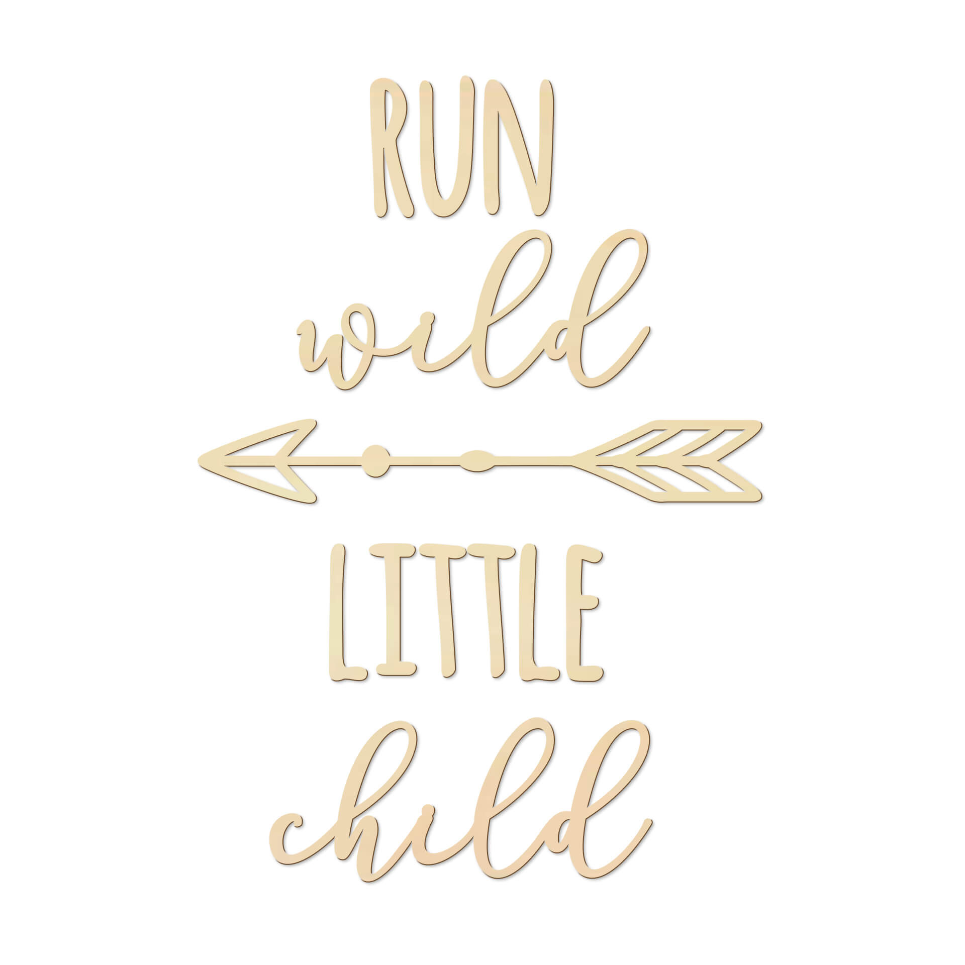 Poplar wood art - Run wild little child