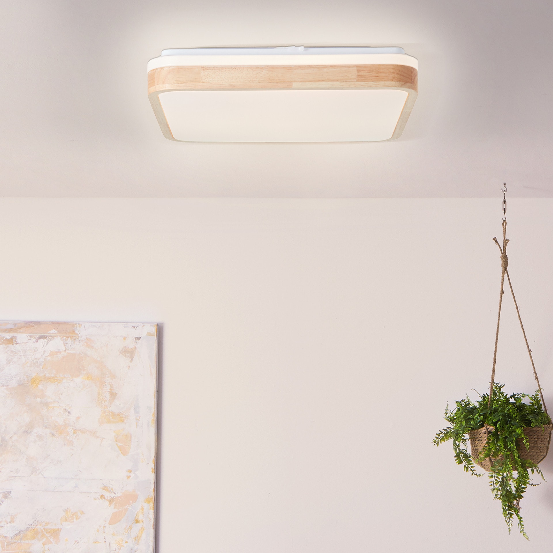 Deckenleuchte Selma, braun, 8 x 39 cm, Holz Lampe