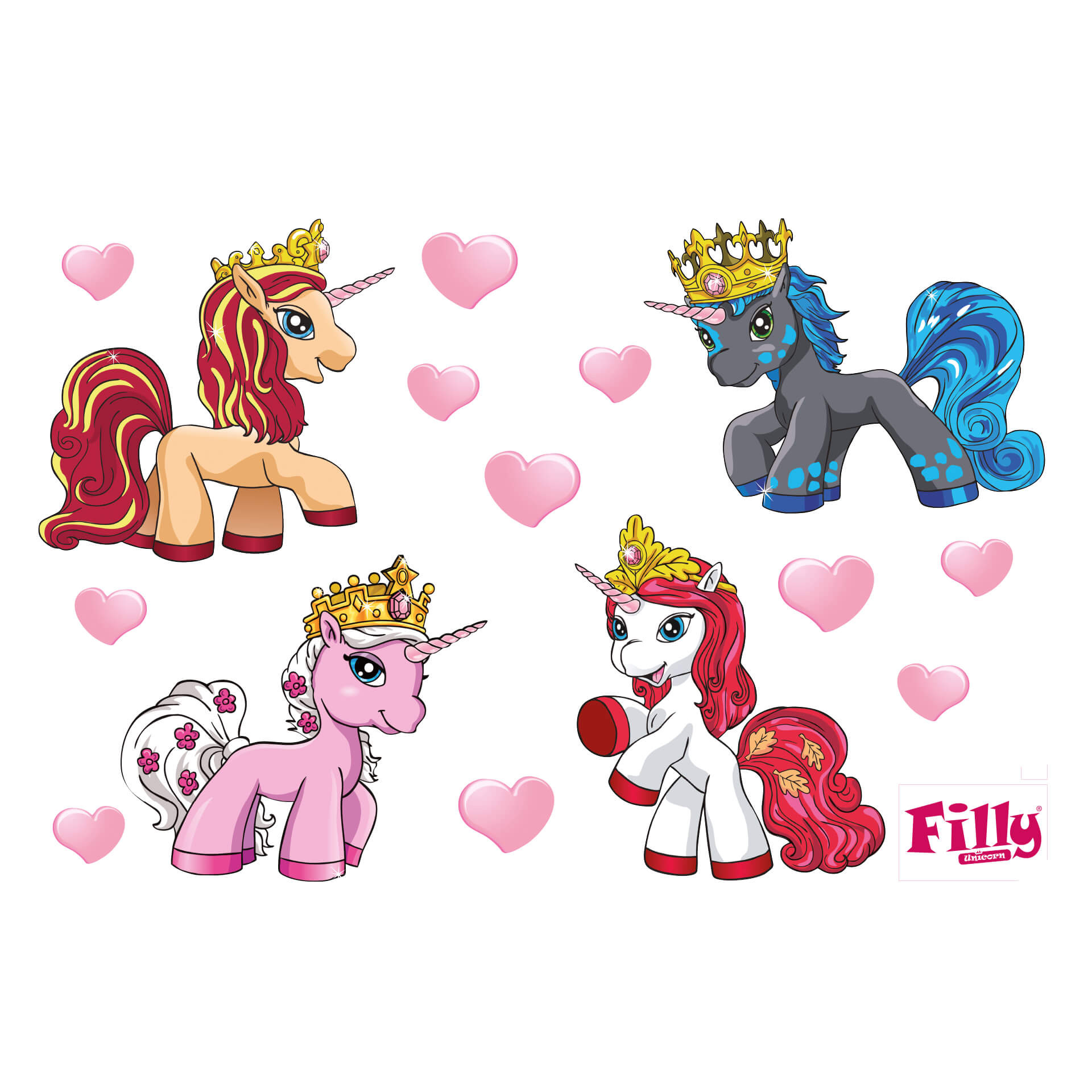 Wandtattoo Filly Unicorn Romance Set