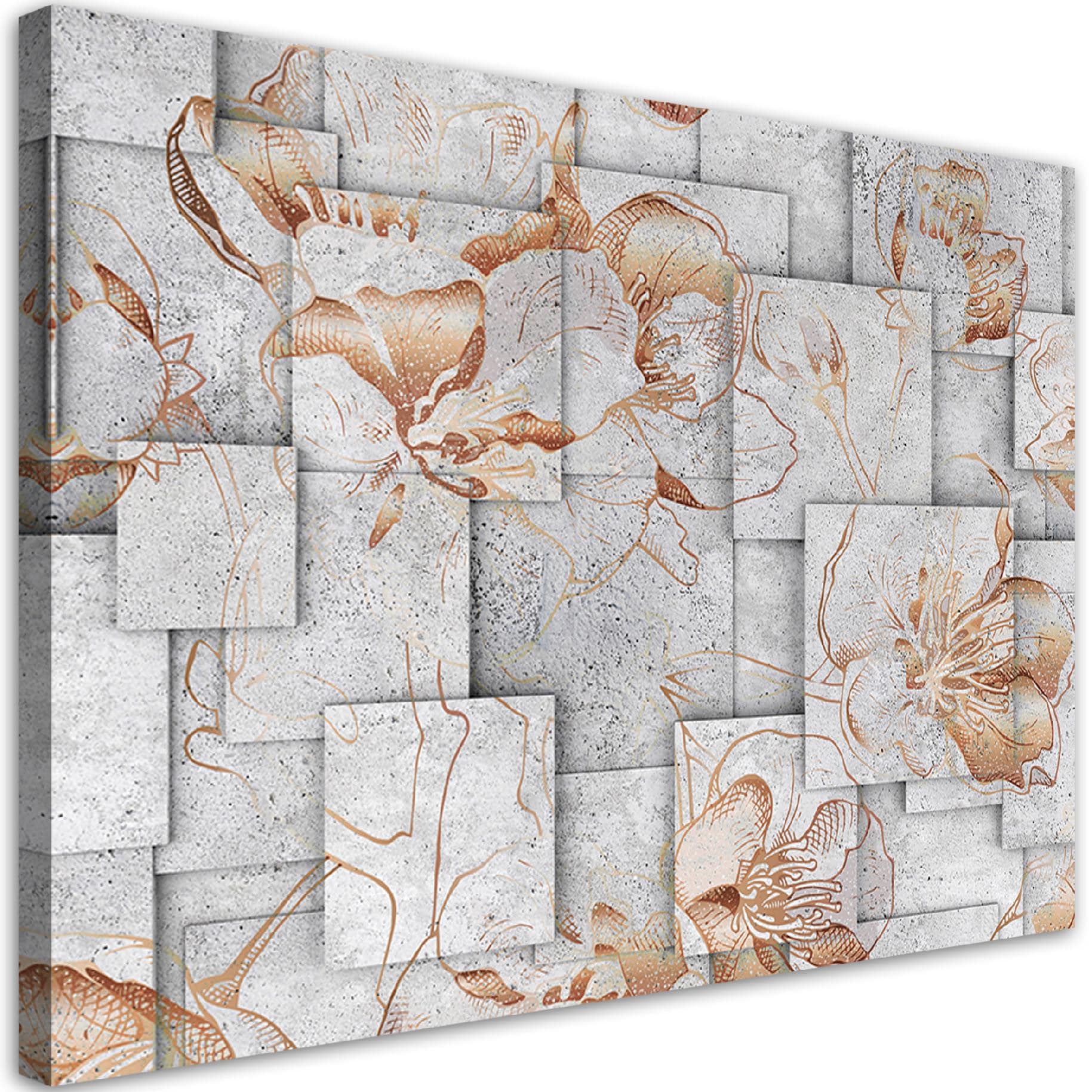 Canvasbillede, Liljer blomster 3D baggrund
