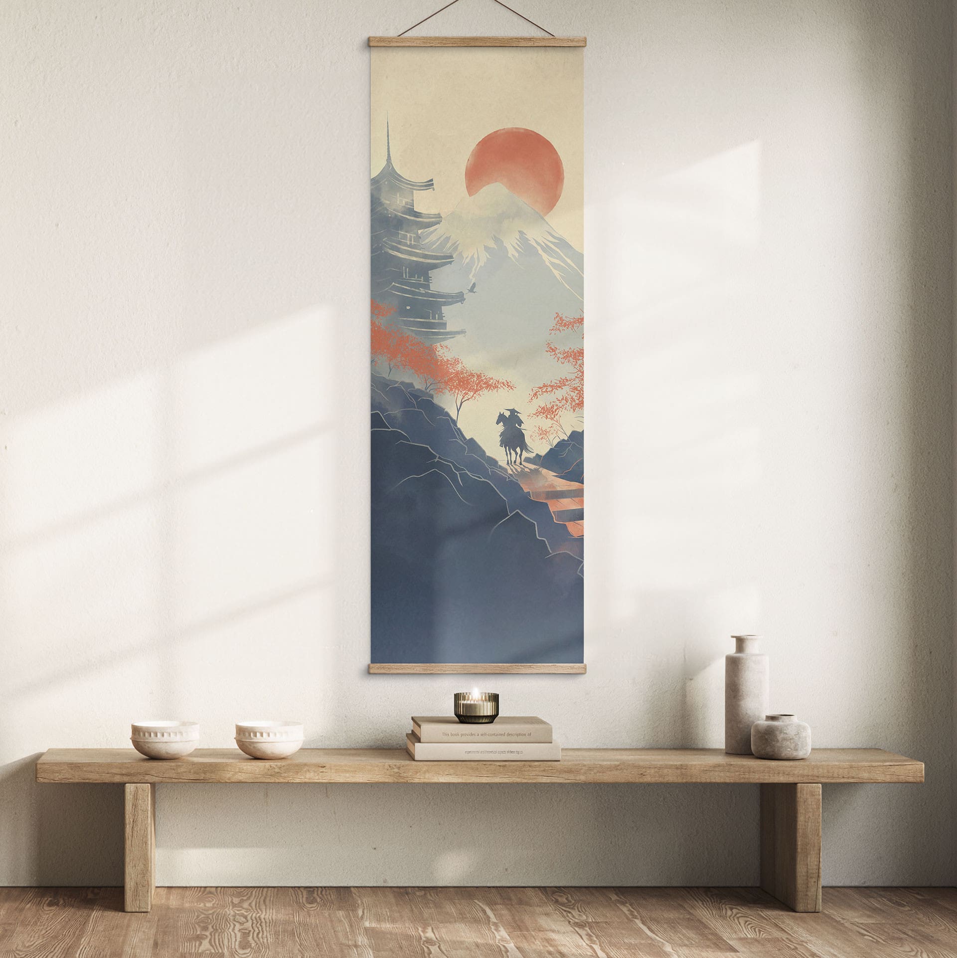 Quadro in tessuto Alba sulla Pagoda - Roze | Vintage Art Japan - Panorama