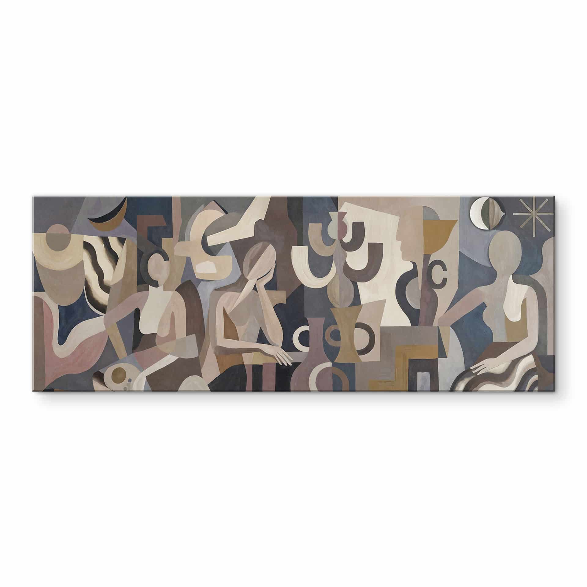 Tableau en Verre Acrylique Lunar Silence - Figures Cubistes - Sir Edward x Grigory Gladarev - Panorama