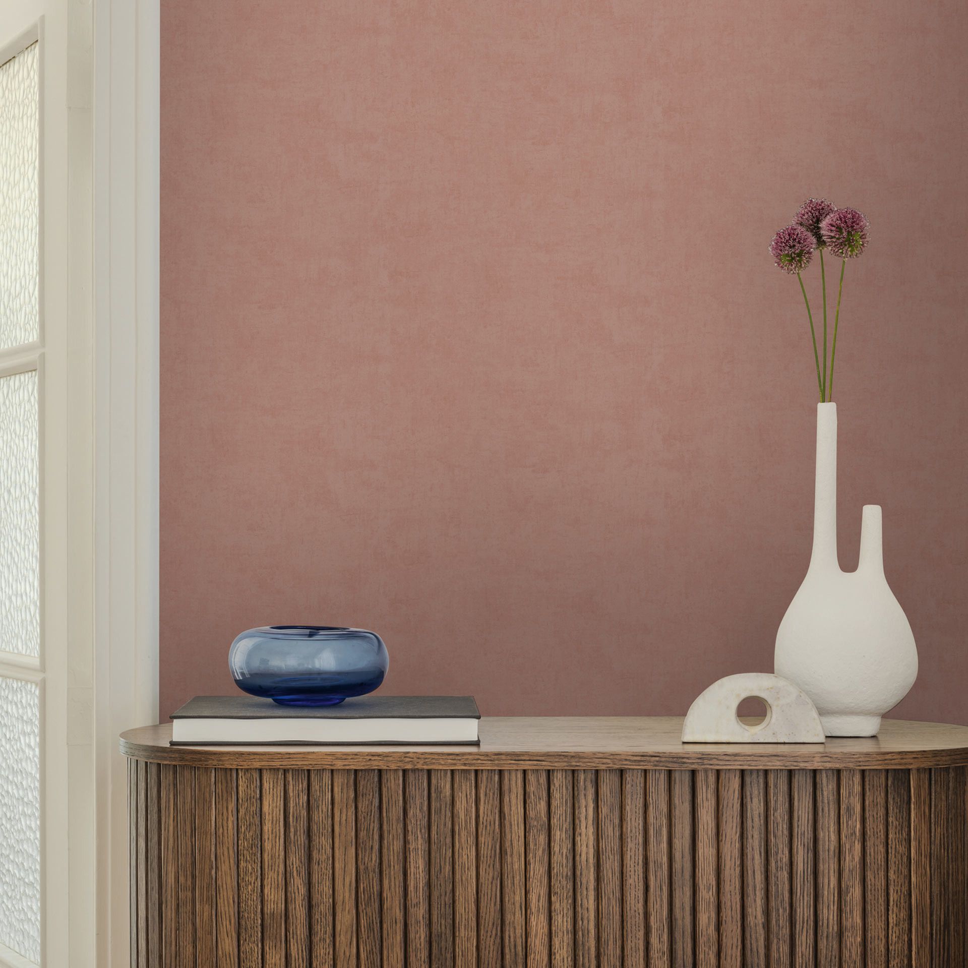 Ikke-vævet tapet Retro - markant Mønster i sand og terracotta