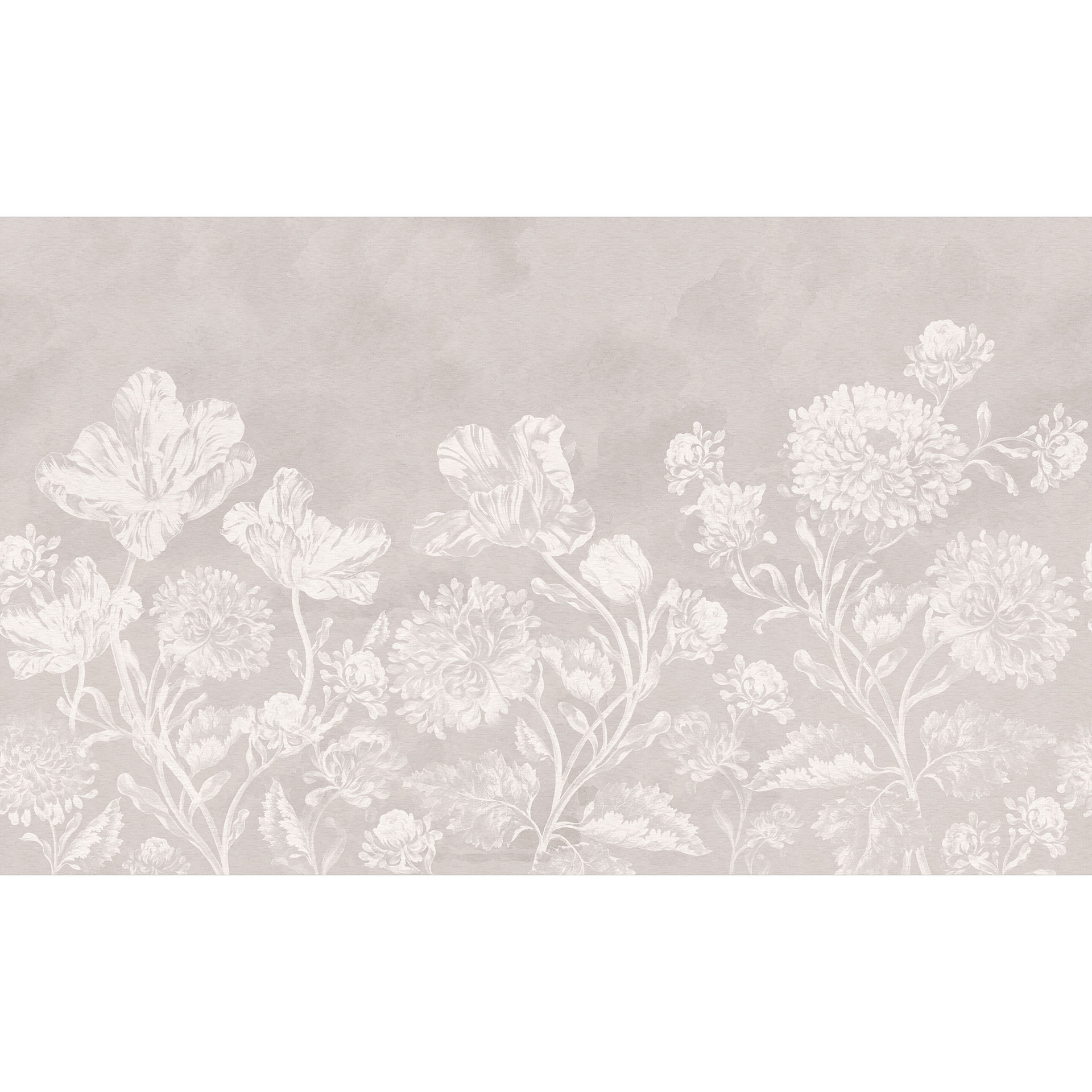 Bloemen Fotobehang wilde bloemen in krijtlook beige - Bloomery Decor