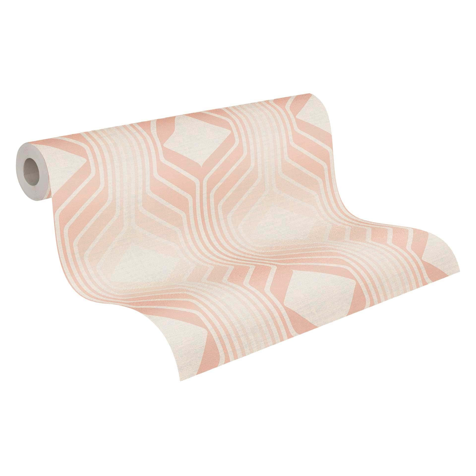 Retro behang crème beige - vintage Vliesbehang abstract - Patroonbehang structuur peel & stick behan