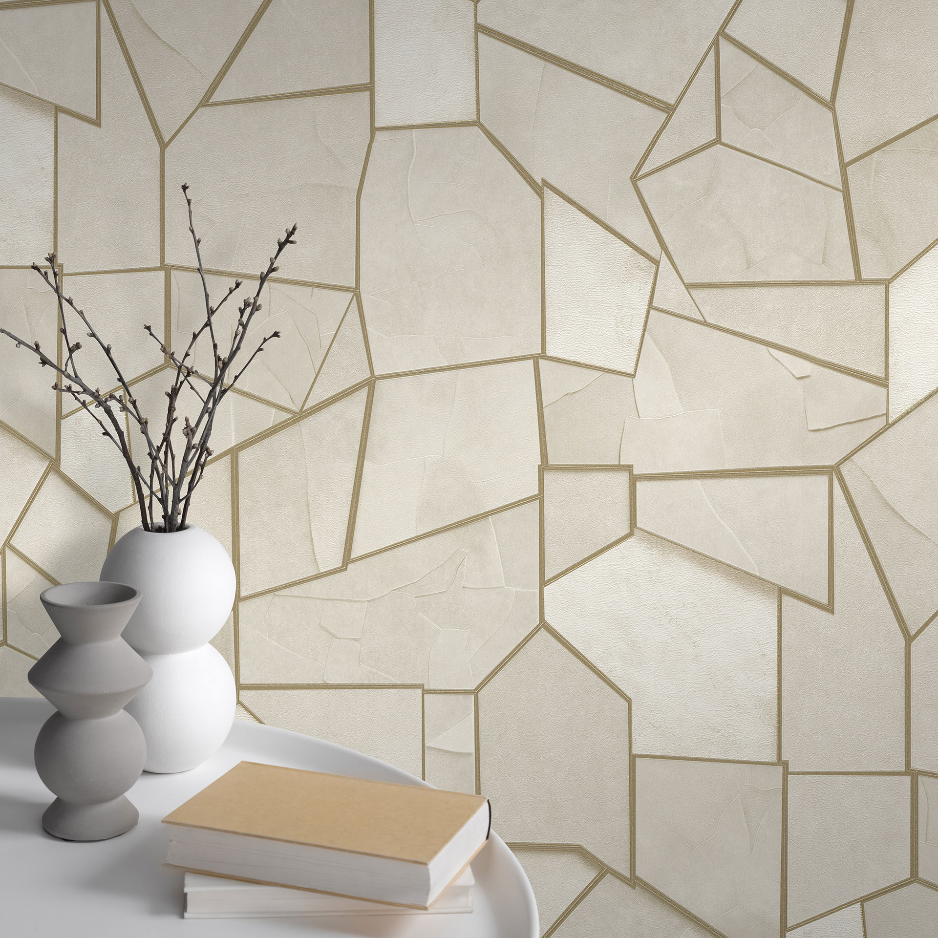 Vliesbehang MOSAIQUE Elle Decoration 4, beige