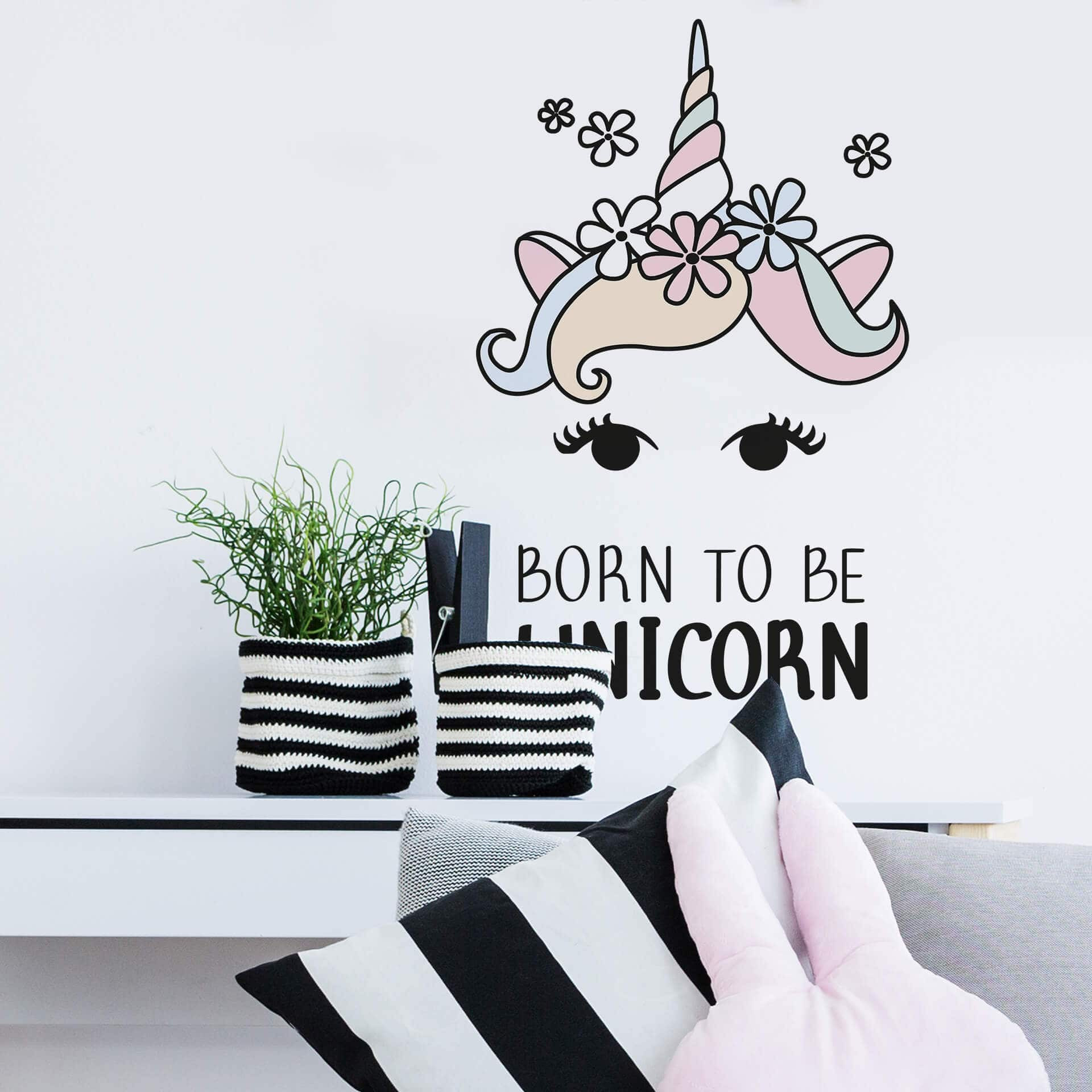 Wandtattoo Kvilis - Einhornkopf Born to be Unicorn