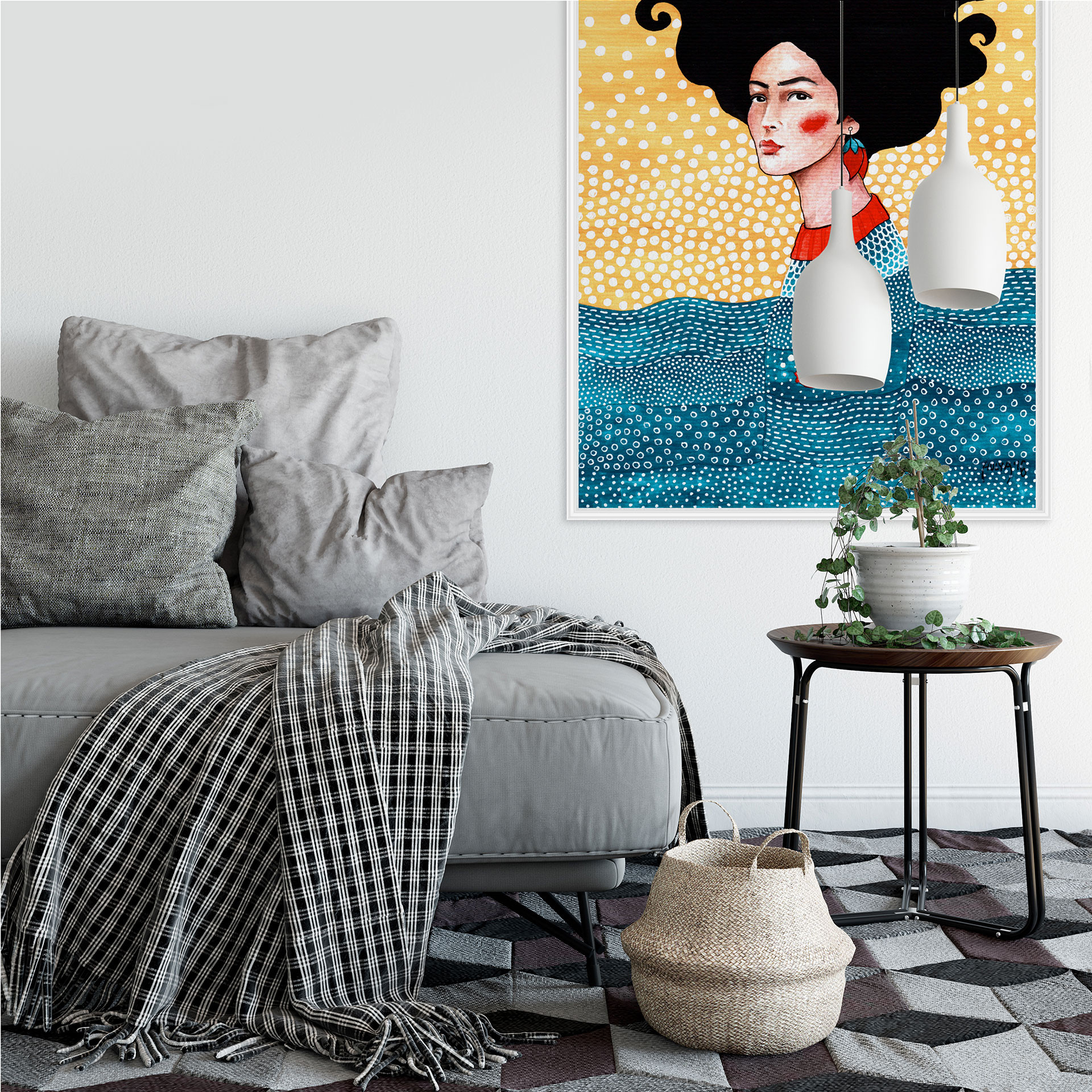 Poster autocollant Hülya - Dessus et dessous