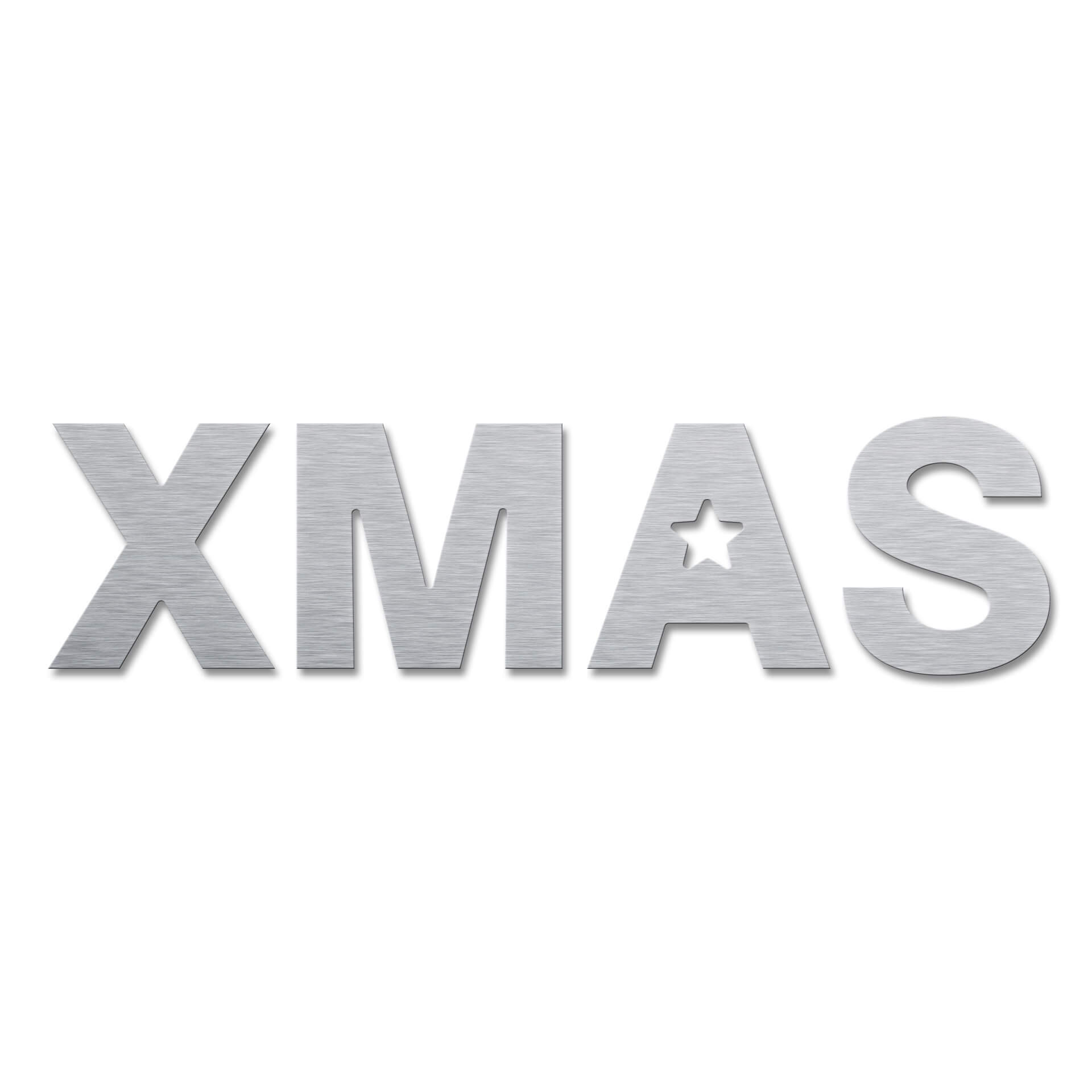 Aluminiowe litery Dibond - efekt srebra - XMAS