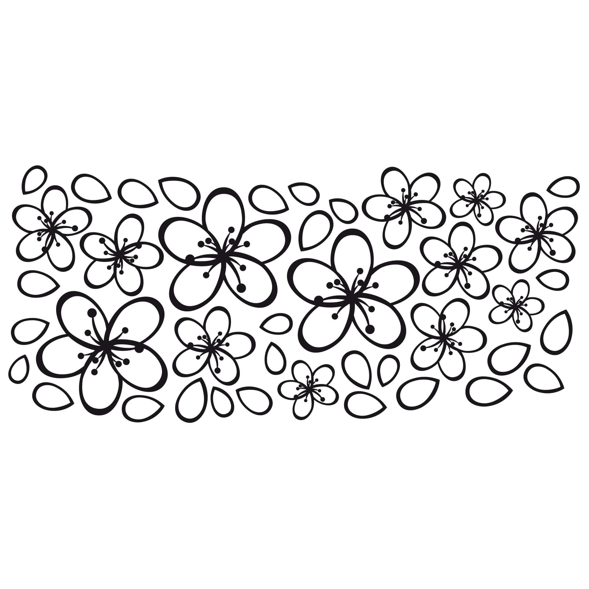 Wallsticker Blomster inkl. 3 fotorammer