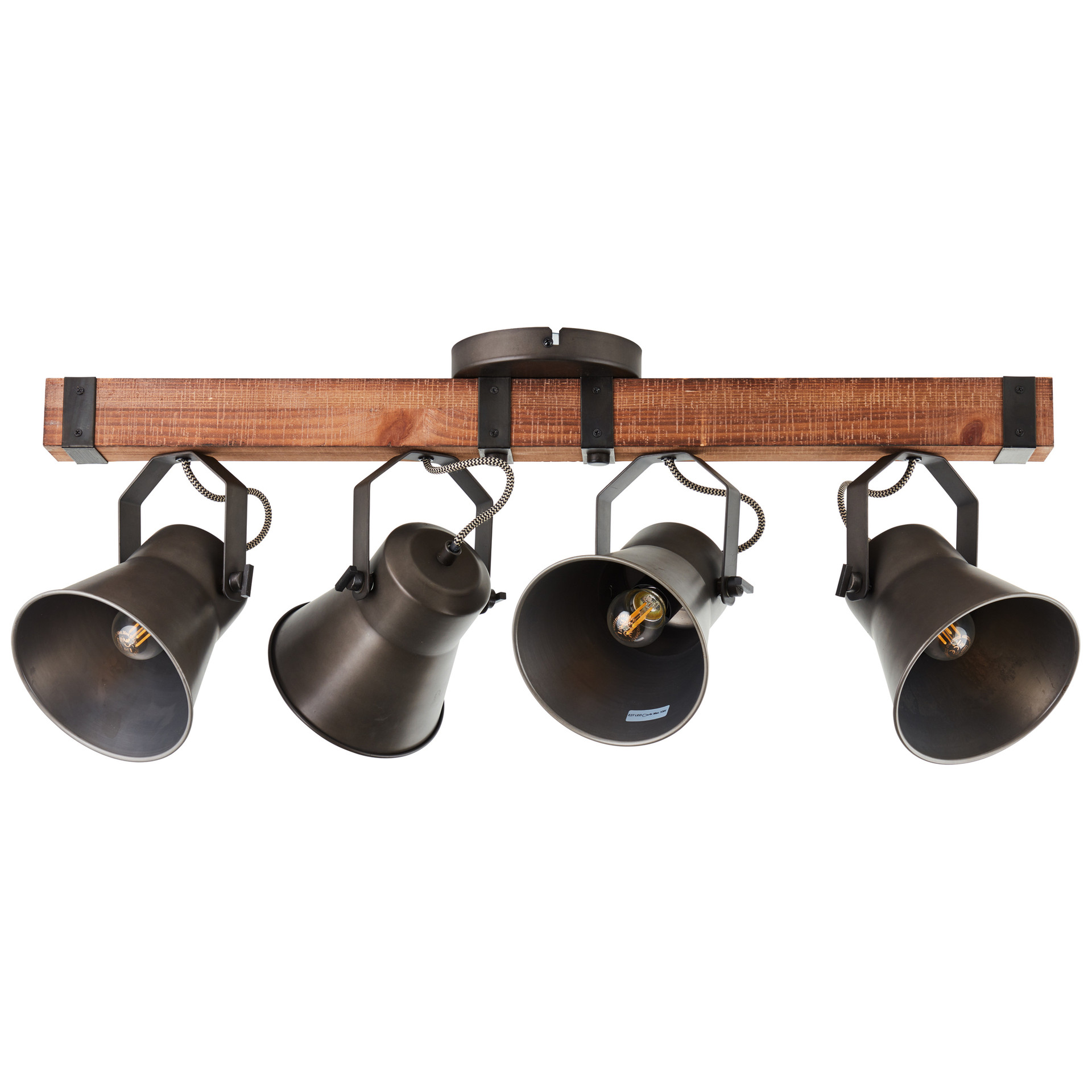 Spotbalken Eva, metallic, 78 x 28 cm, Holz Innenleuchte