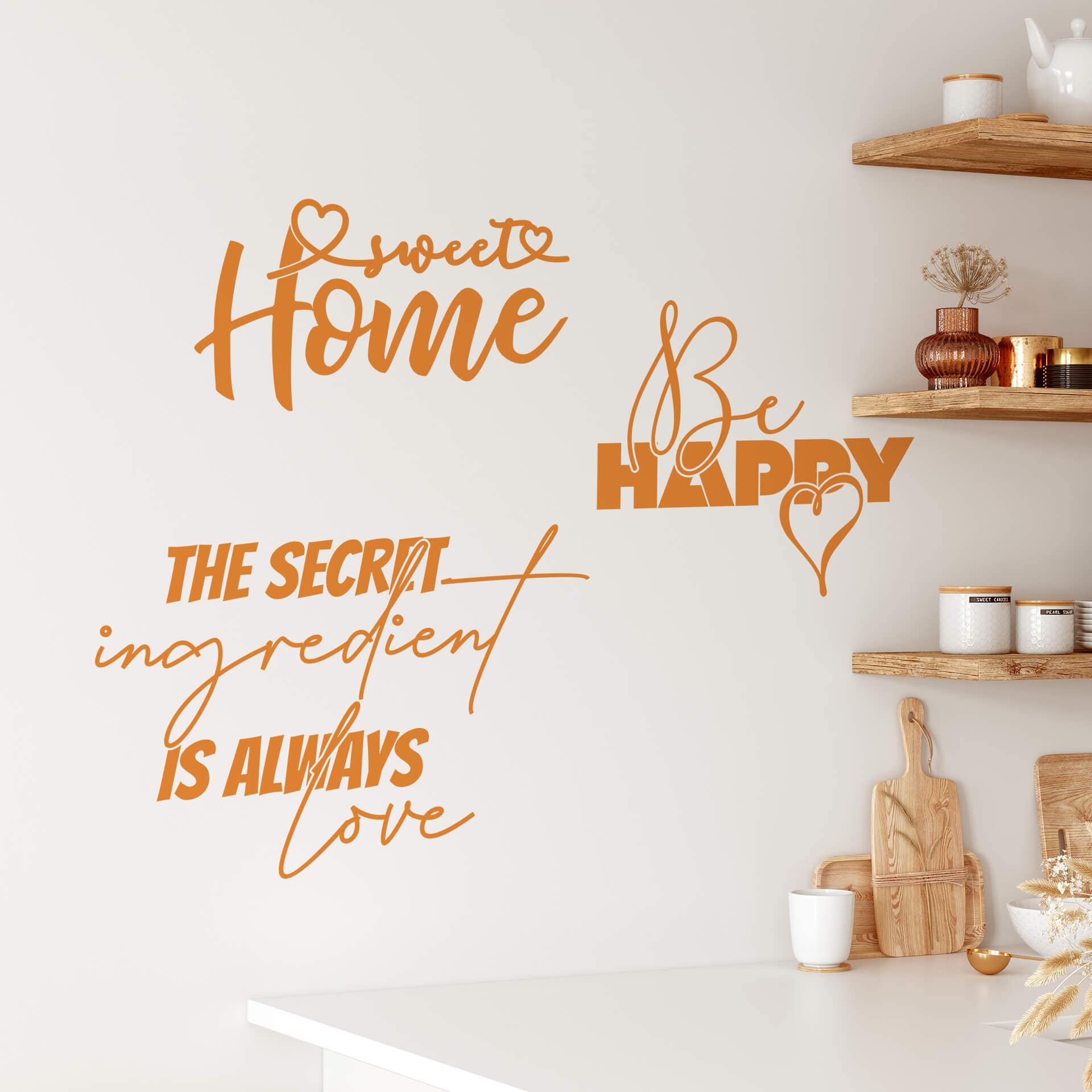 Wandtattoo Sprüche Set Home & Love (3-teilig)
