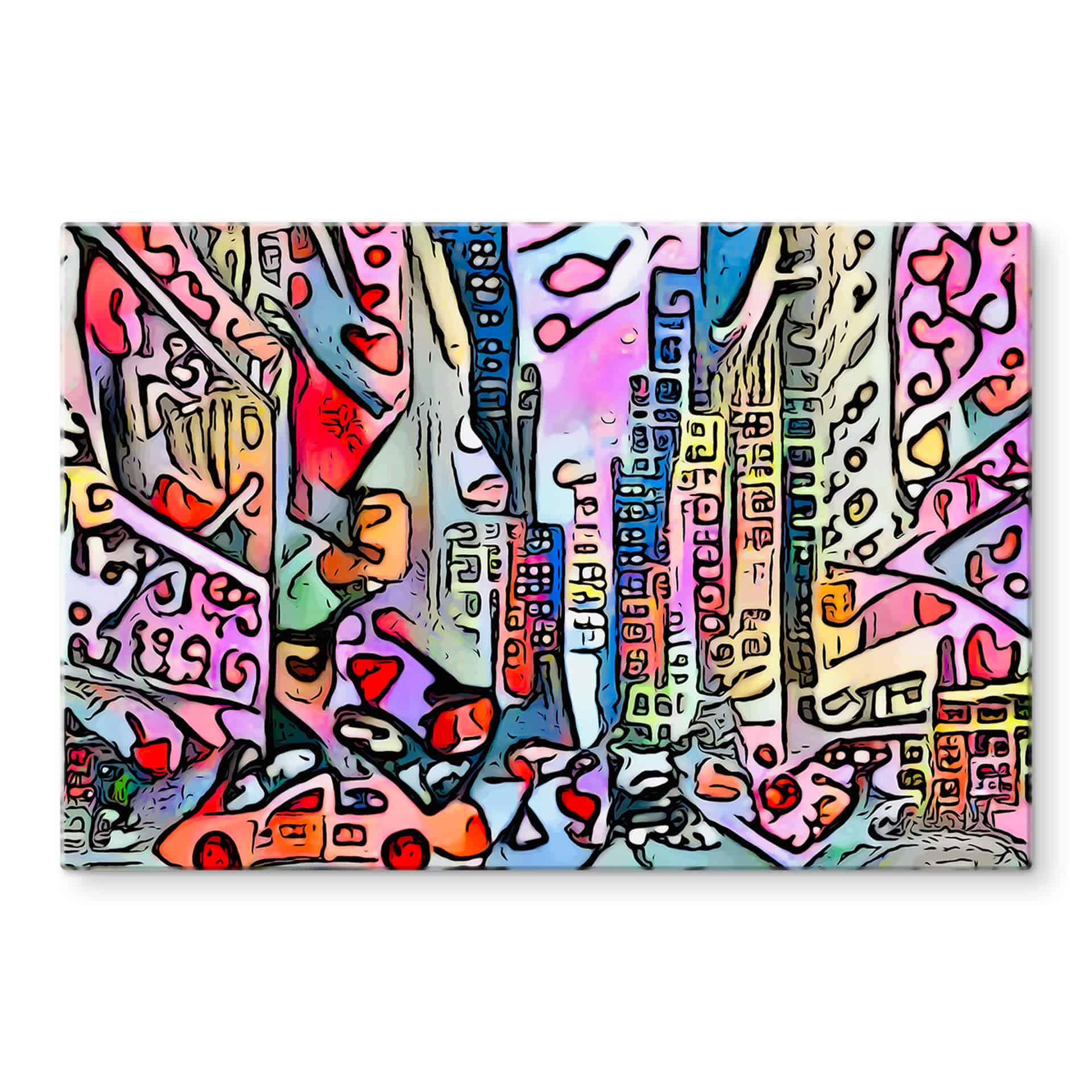 Glasschilderij Zamart - New York in Rizzi Stijl