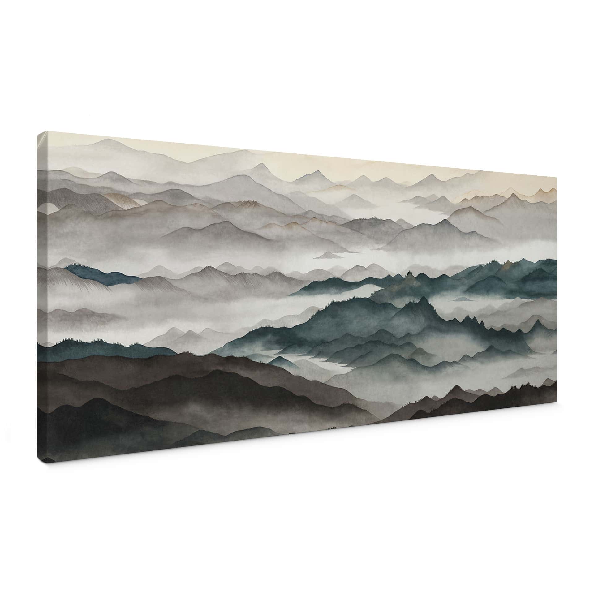 Tableau sur Toile Roerich Light - Paysage Montagneux Brumeux - Sir Edward x Grigory Gladarev - Panorama