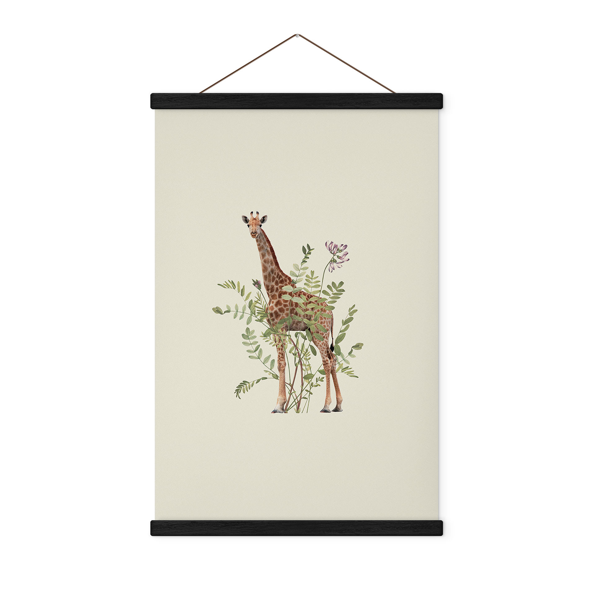 Obraz tkaniny z żyrafą w kwiaty - Frida Floral Studio