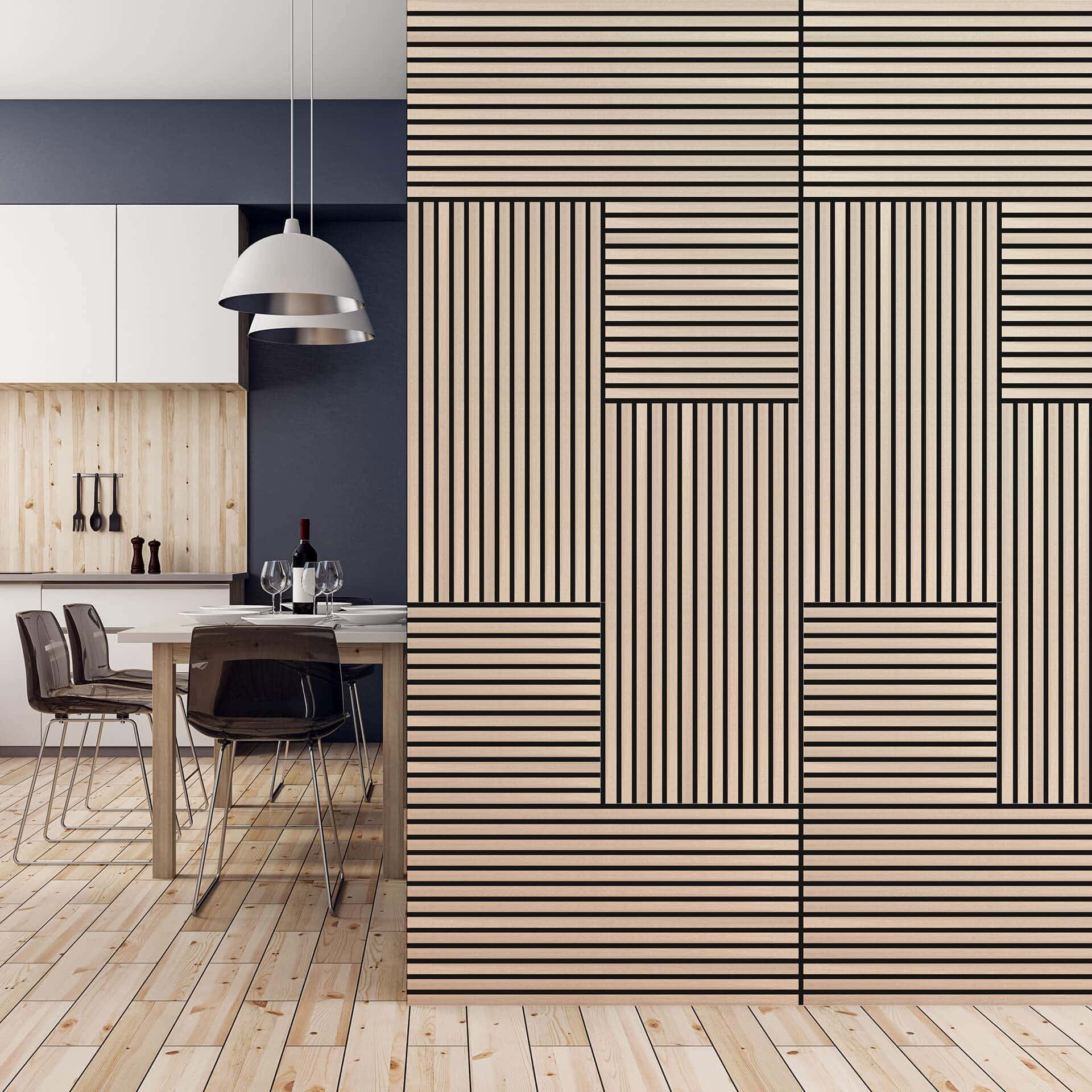 Panneau mural Panneau acoustique mural modulaire Jangal Placage - Chêne Letea