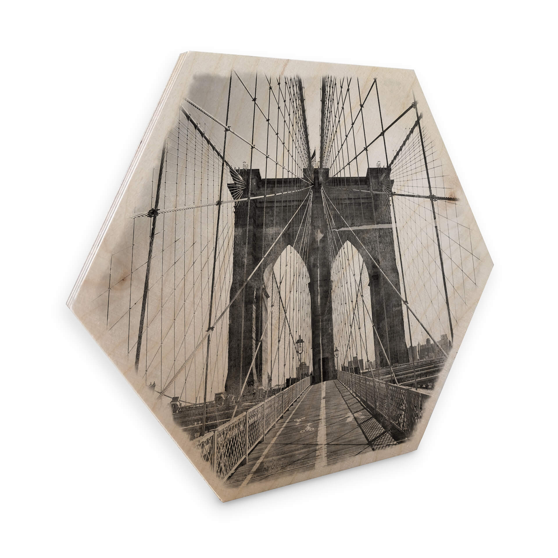 Esagono in legno - Ponte di Brooklyn