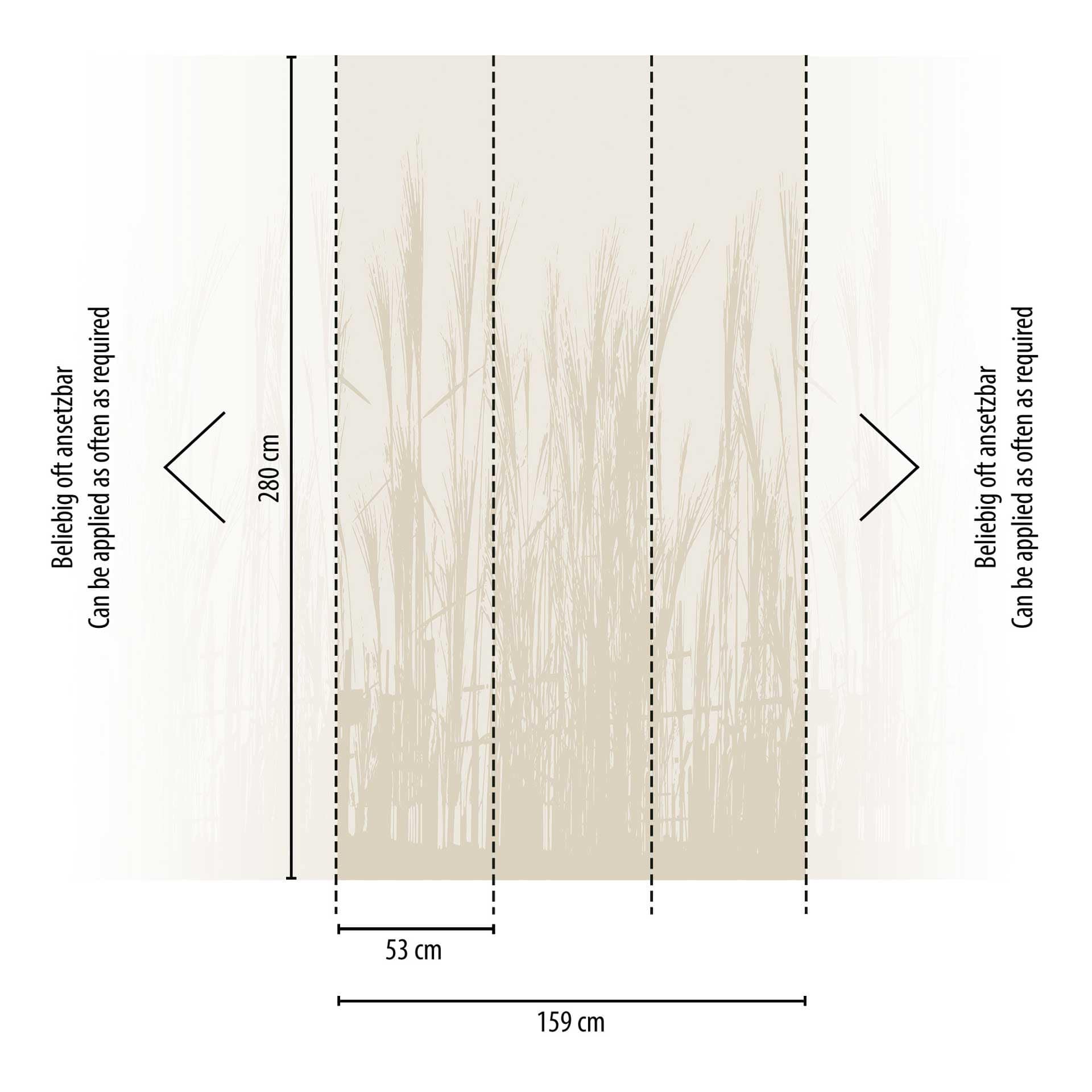 Grasbehang beige - vliesbehang met natuurmotief voor woonkamer & slaapkamer