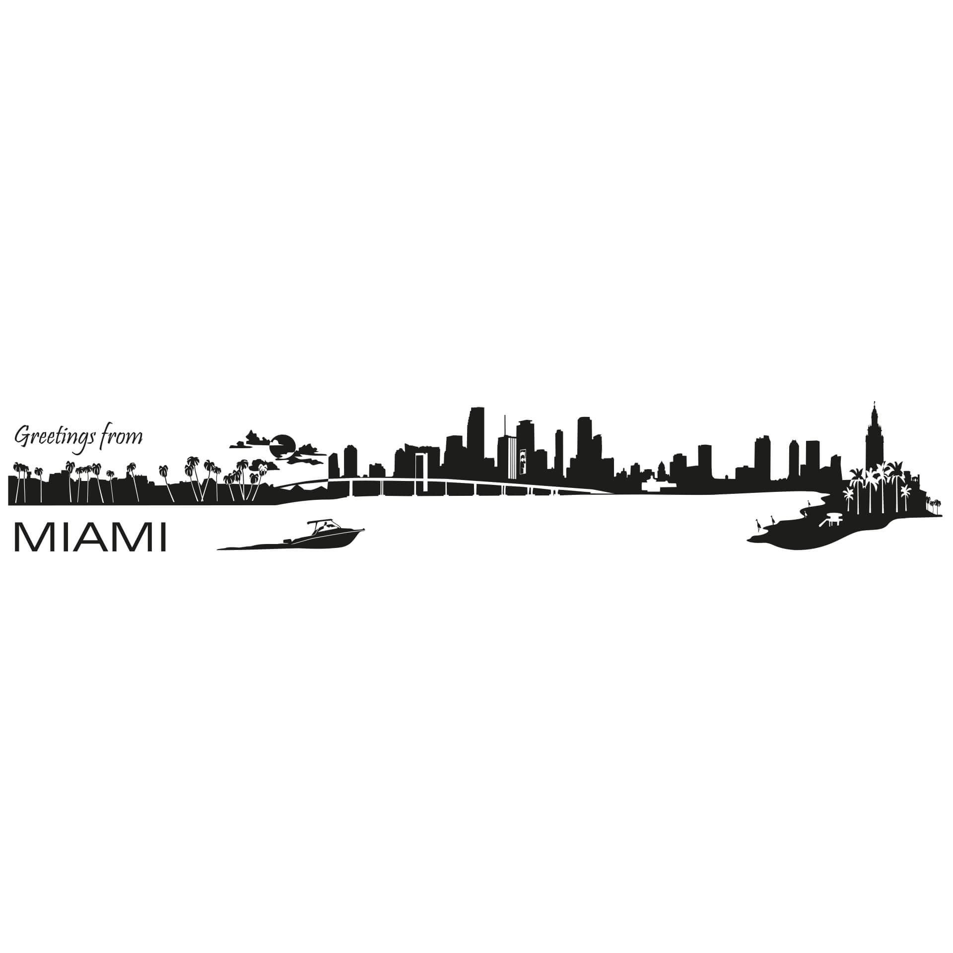 Wallsticker Miami Skyline