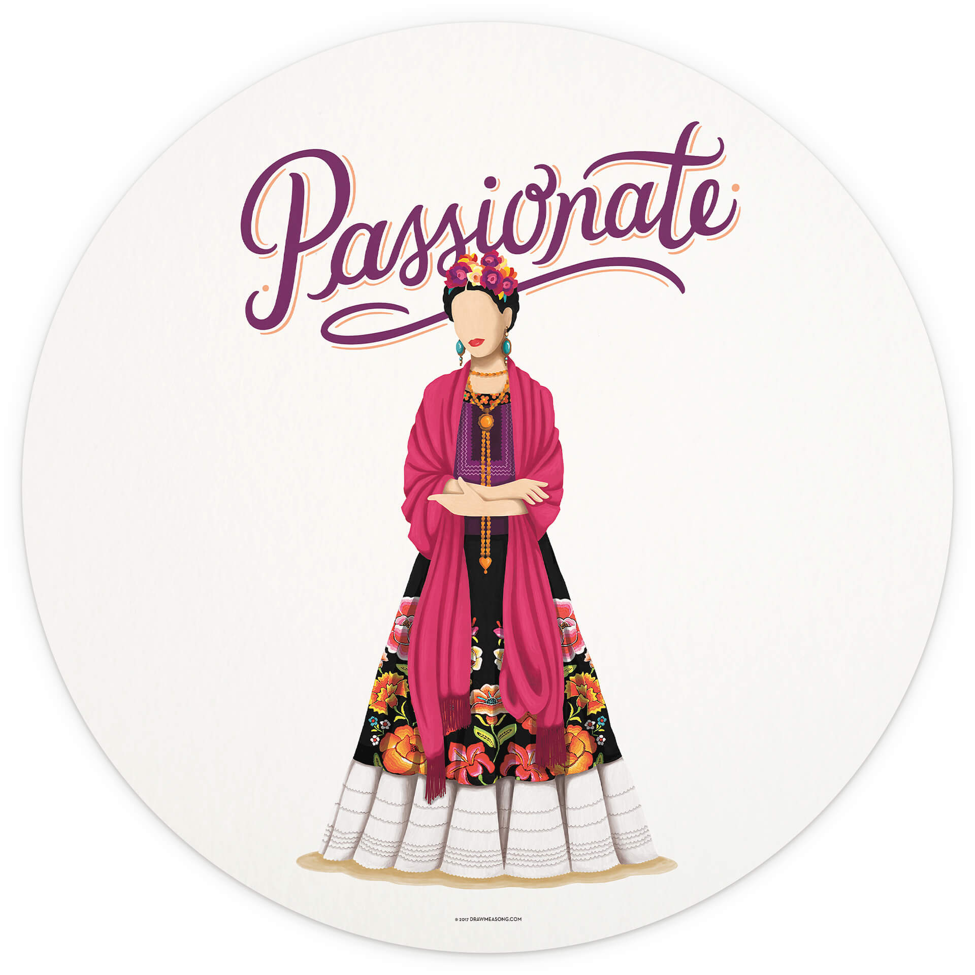 Behangcirkel Tohmé - Frida Kahlo - vliesbehang/zelfklevend vliesbehang