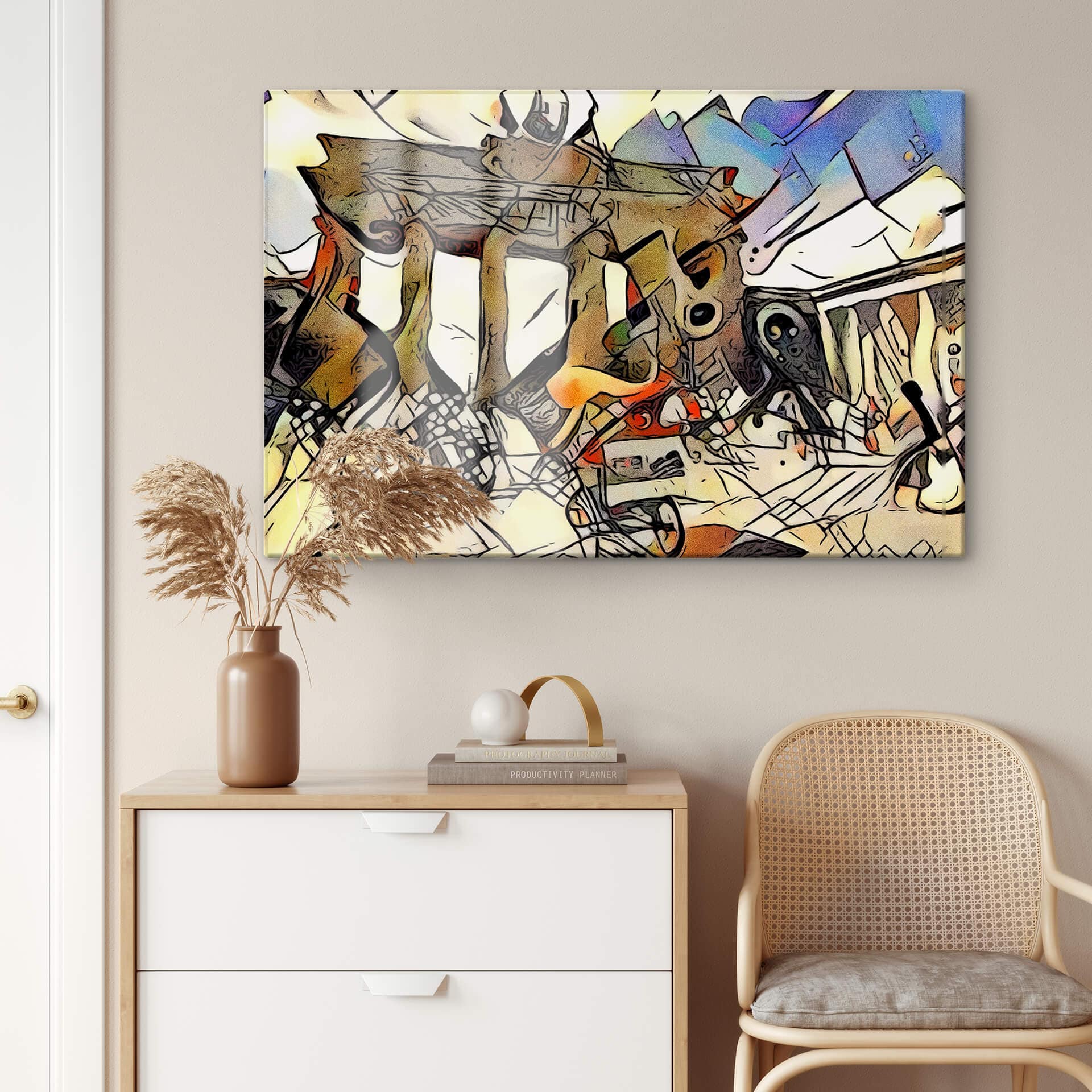 Tableau sur verre  Zamart - La rencontre de Kandinsky et de Berlin Brandebourg