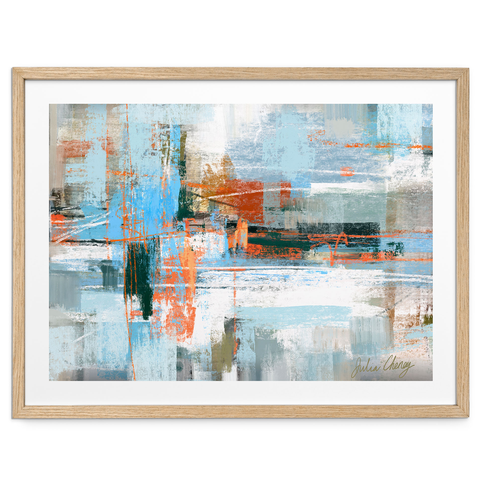 Poster Gioco di Colori Astratto Blu Arancione - Cheney