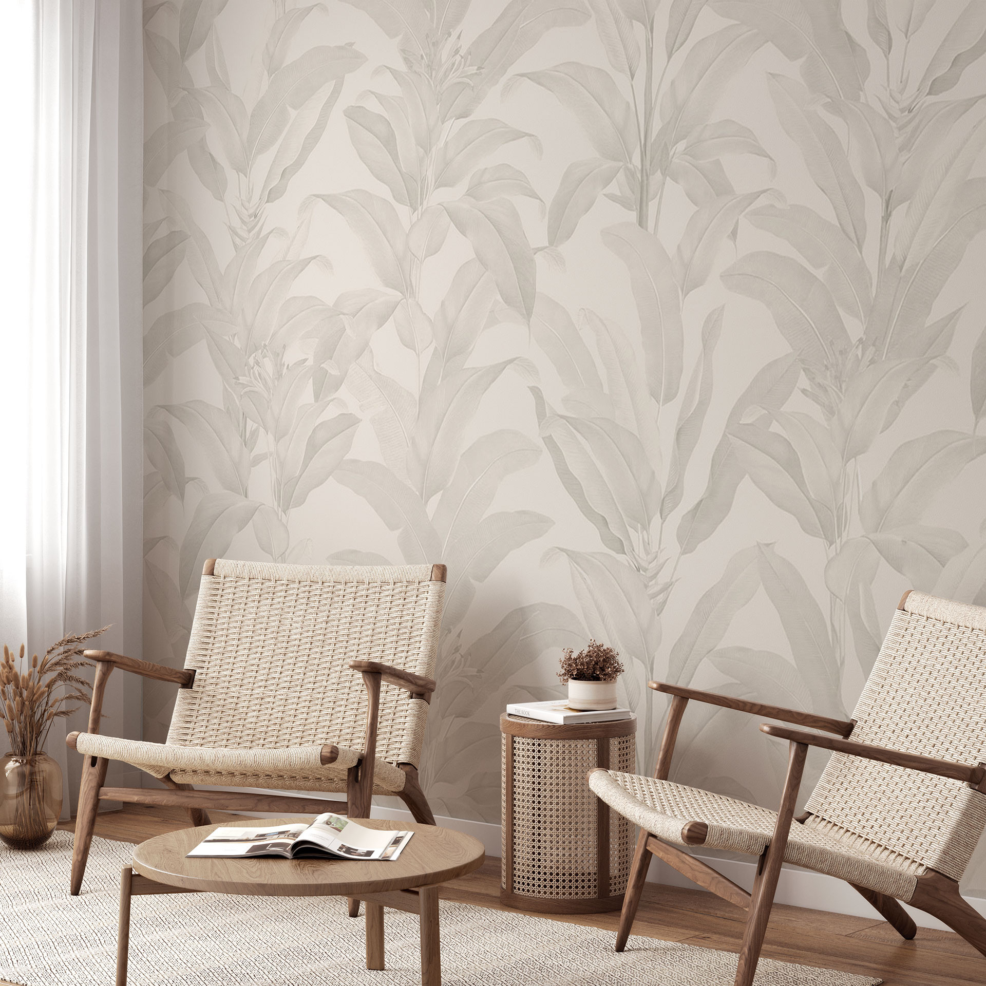 Jungle behang urban jungle tropische bladeren crème - Bloomery Decor
