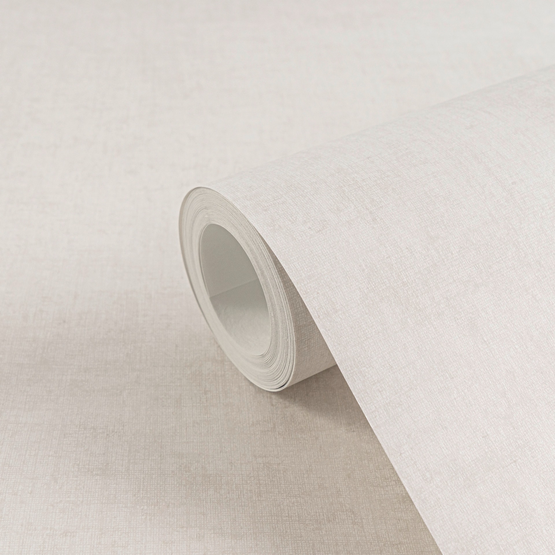 Eenkleurig behang voor kinderkamer crème - eenkleurig behang met textiellook