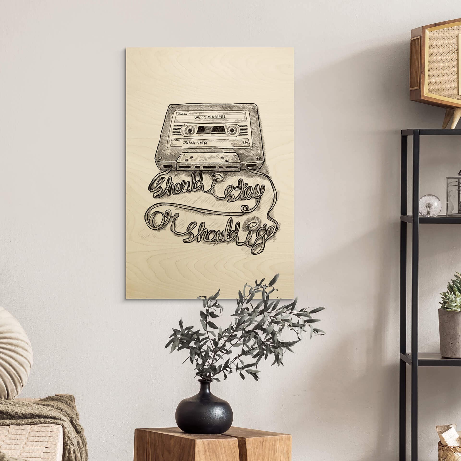 Plakat drewniany Joseph - Powinienem zostać czy powinienem odejść?