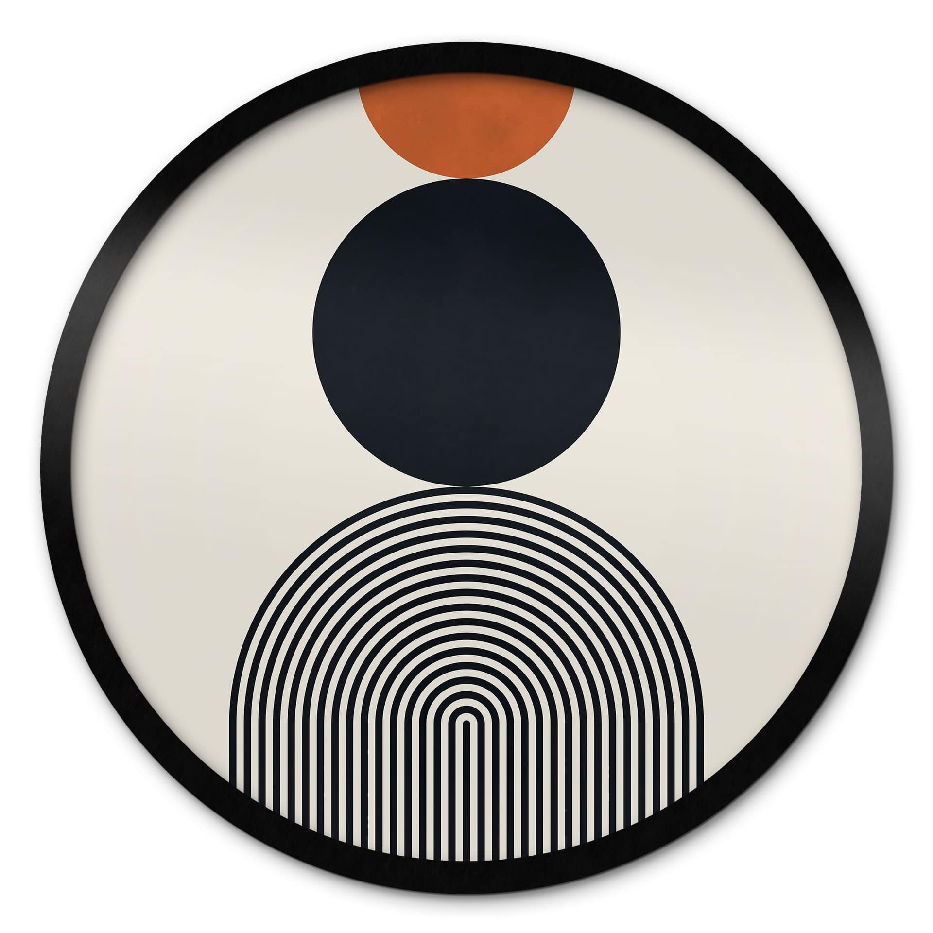 Poster Lignes et cercles abstraits en harmonie - Costa - Rond