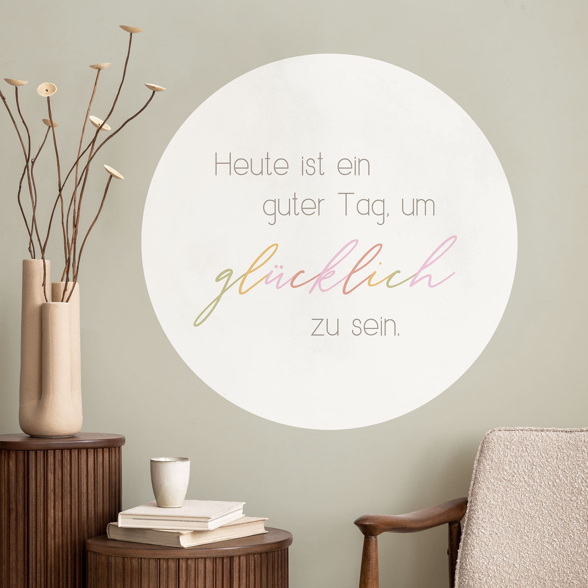 Wandtattoo Heute ist ein guter Tag um glücklich zu sein - Rund