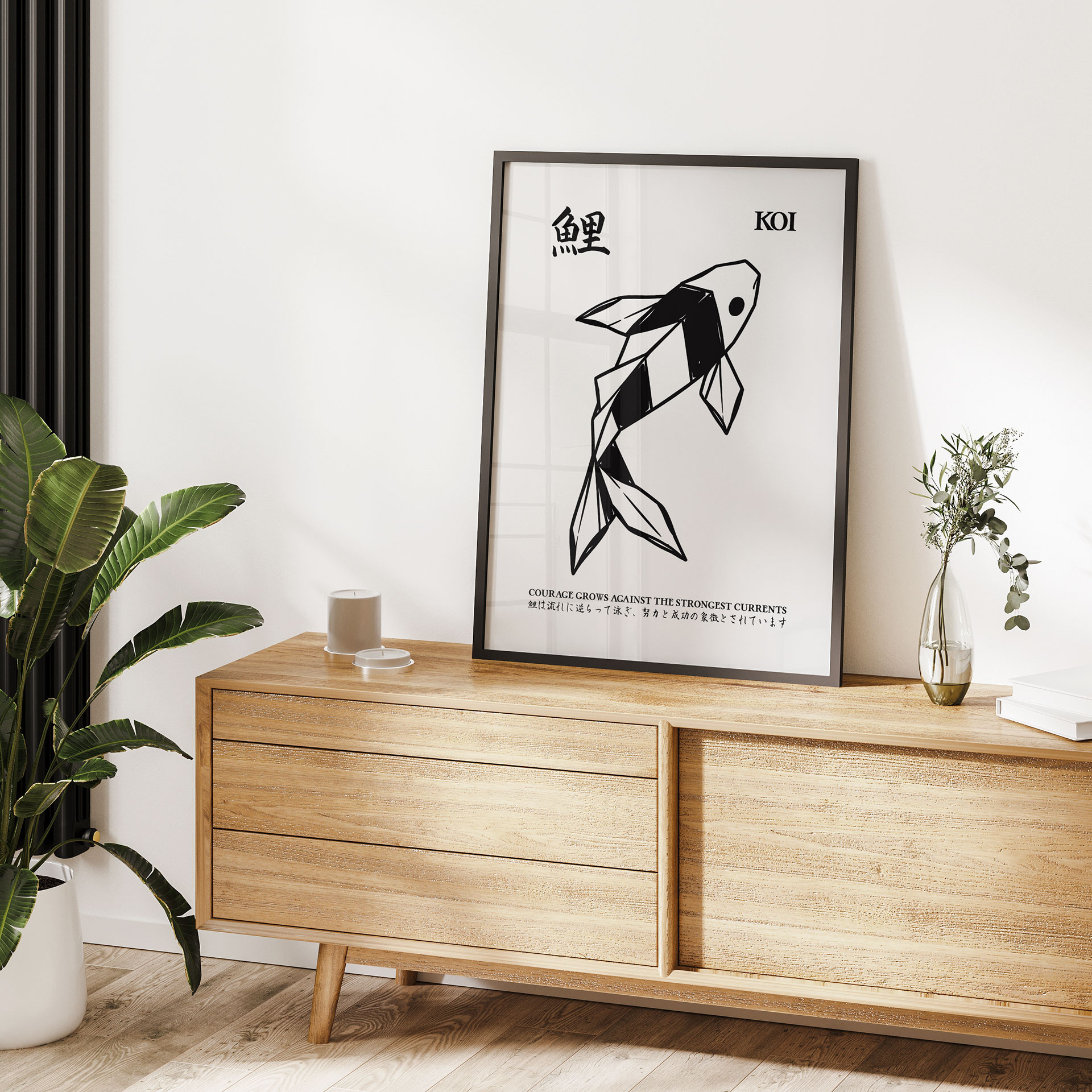 Poster Geometrische Koi Origami - Krygowski
