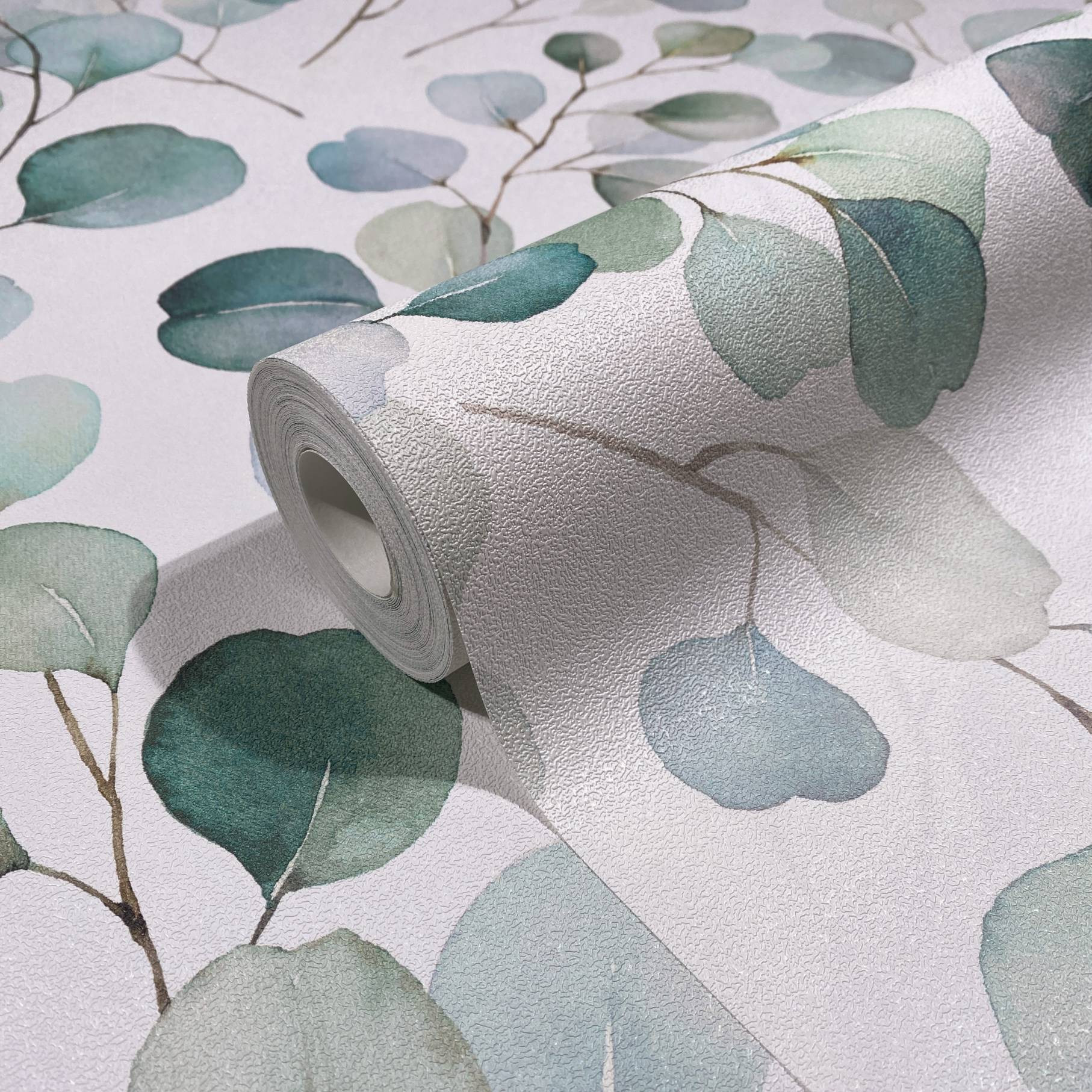 Bloemen behang vliesbehang Spirit of Jungle wit, groen