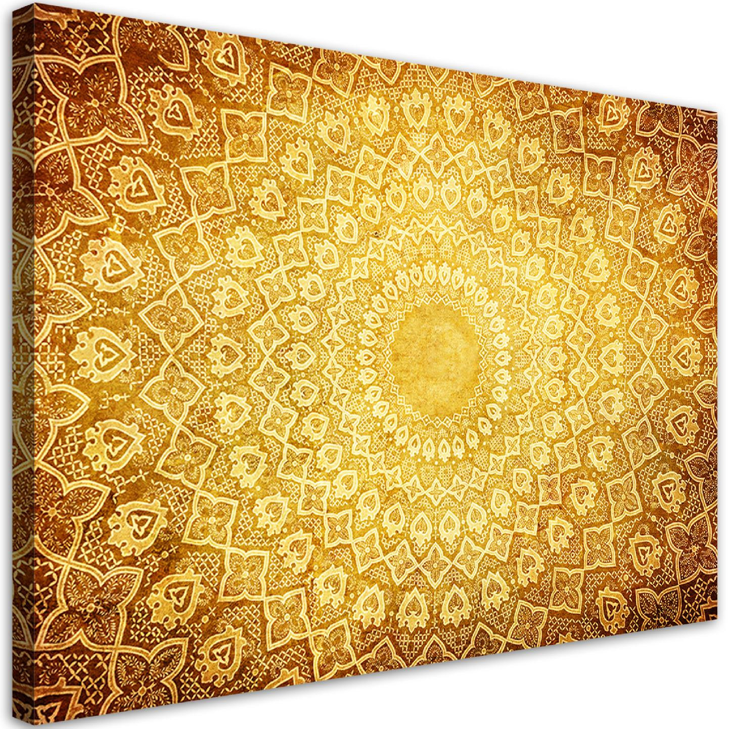Canvasbillede, guld mandala abstraktion