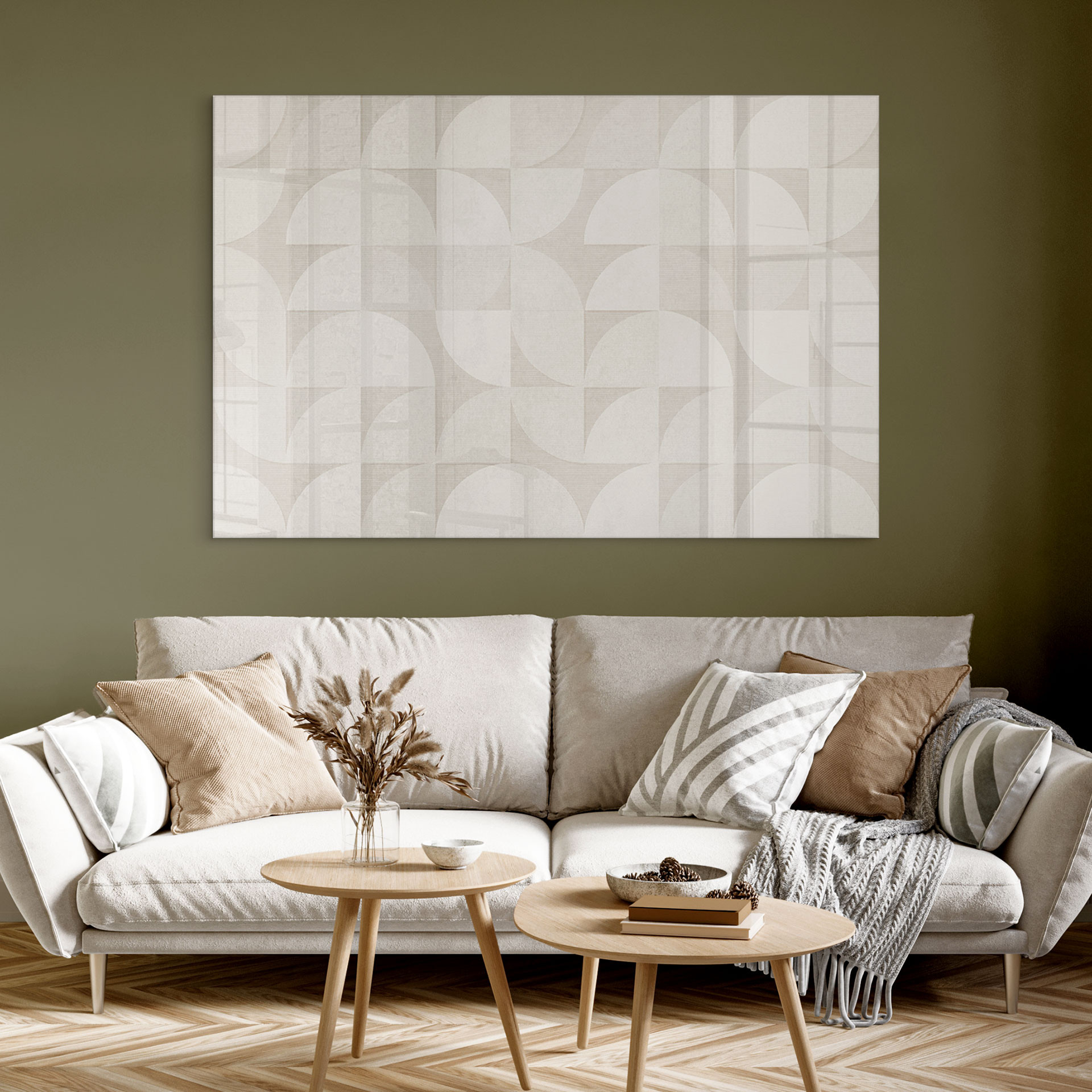 Akrylbilleder i retrostil med halvcirkler - Bloomery Decor