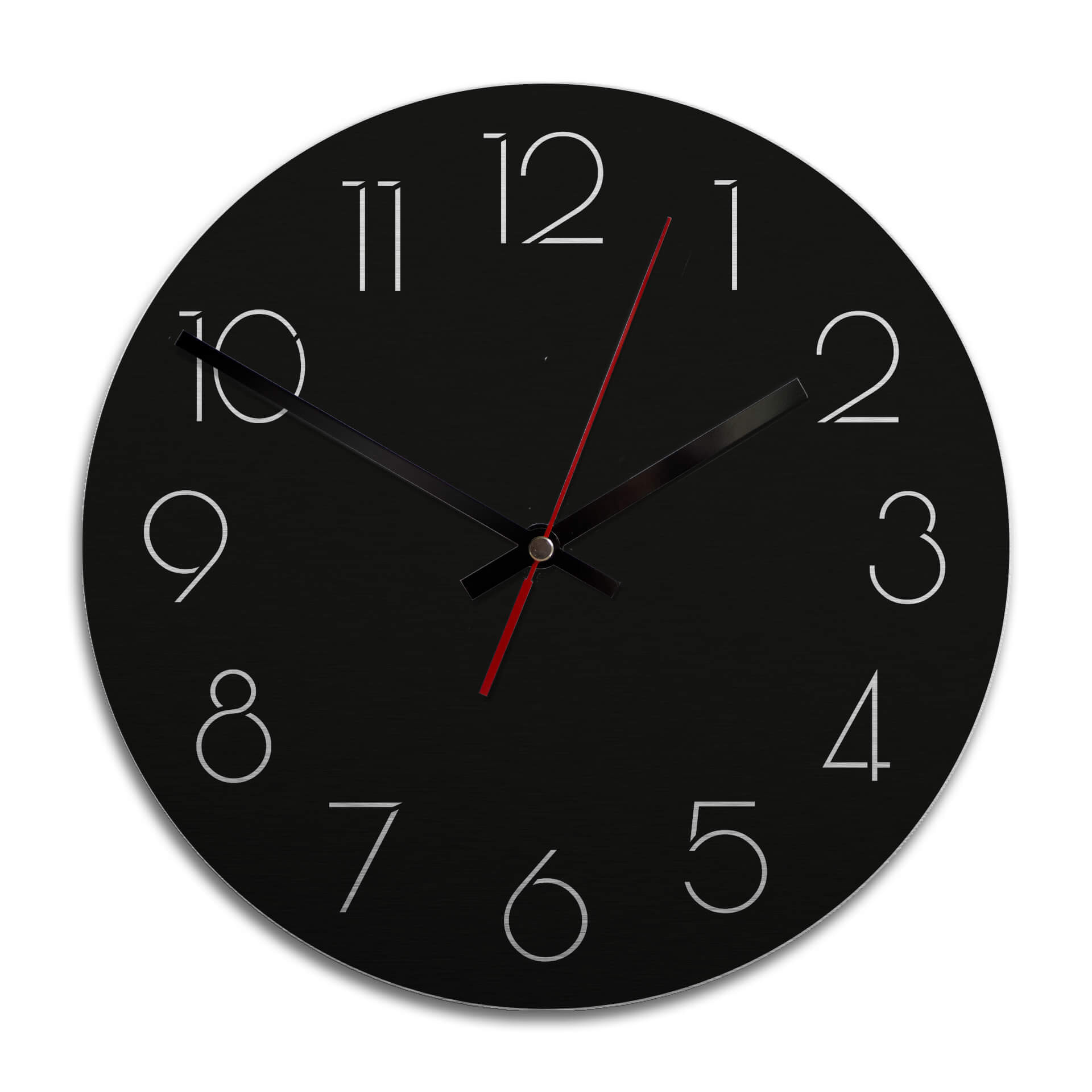 Wandklok Alu-Dibond met Zilvereffect Modern 02