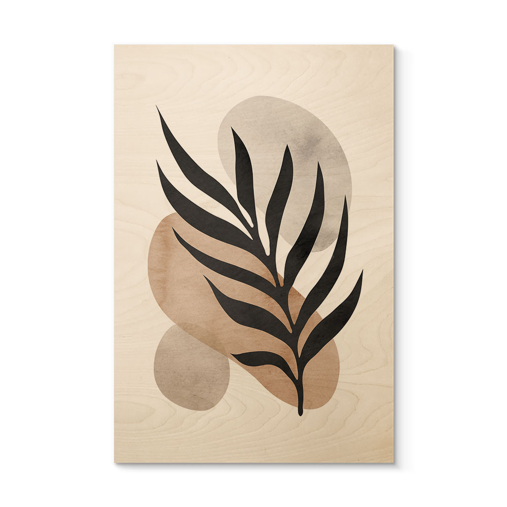 Plakat drewniany botaniczna sylwetka z artystyczną geometrią - Costa