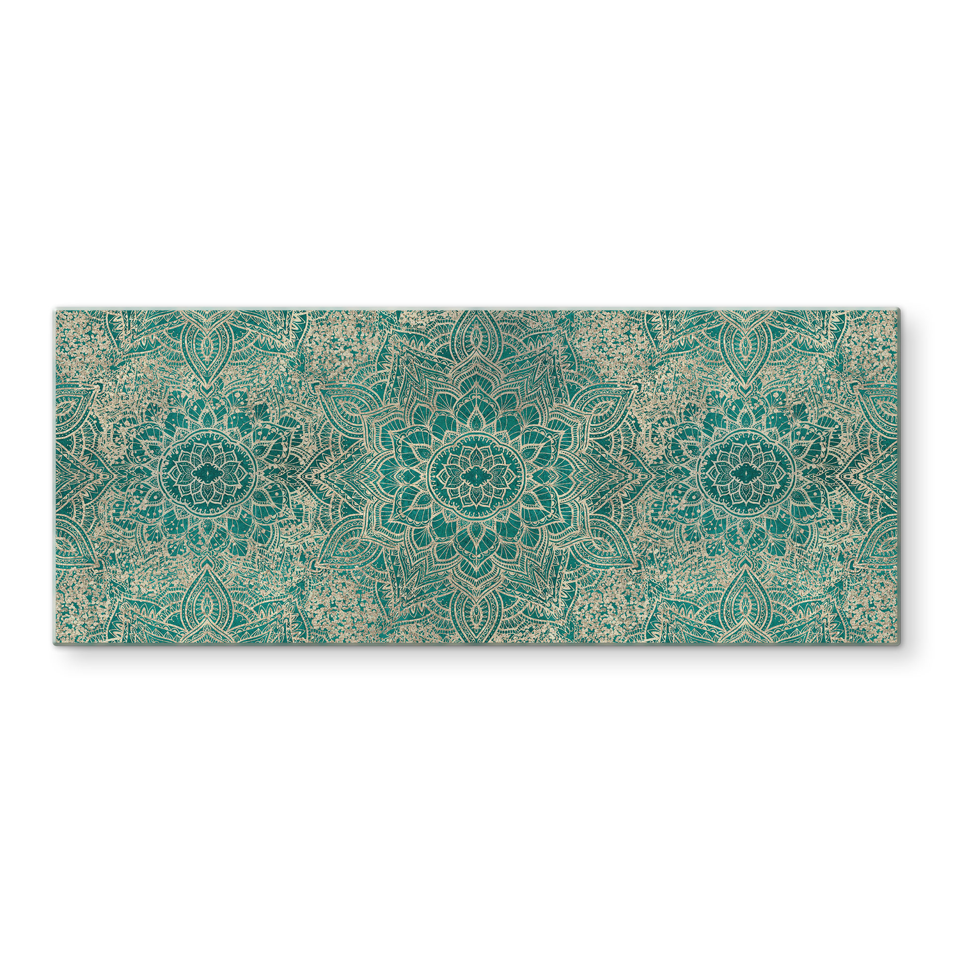 Spritzschutz Mandala Boho Gold-grün - Bloomery Decor - Panorama