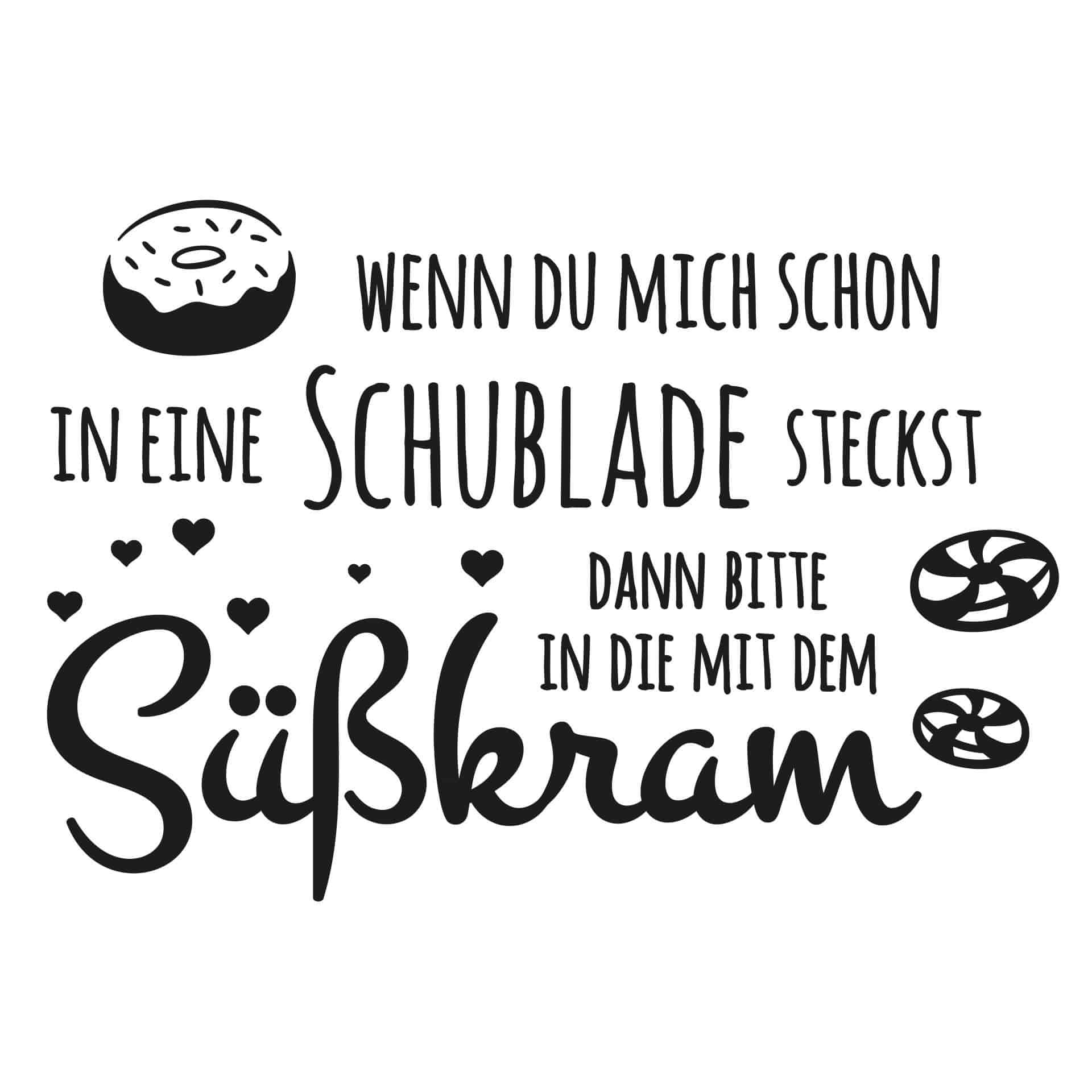 Wandtattoo Schublade mit Süßkram