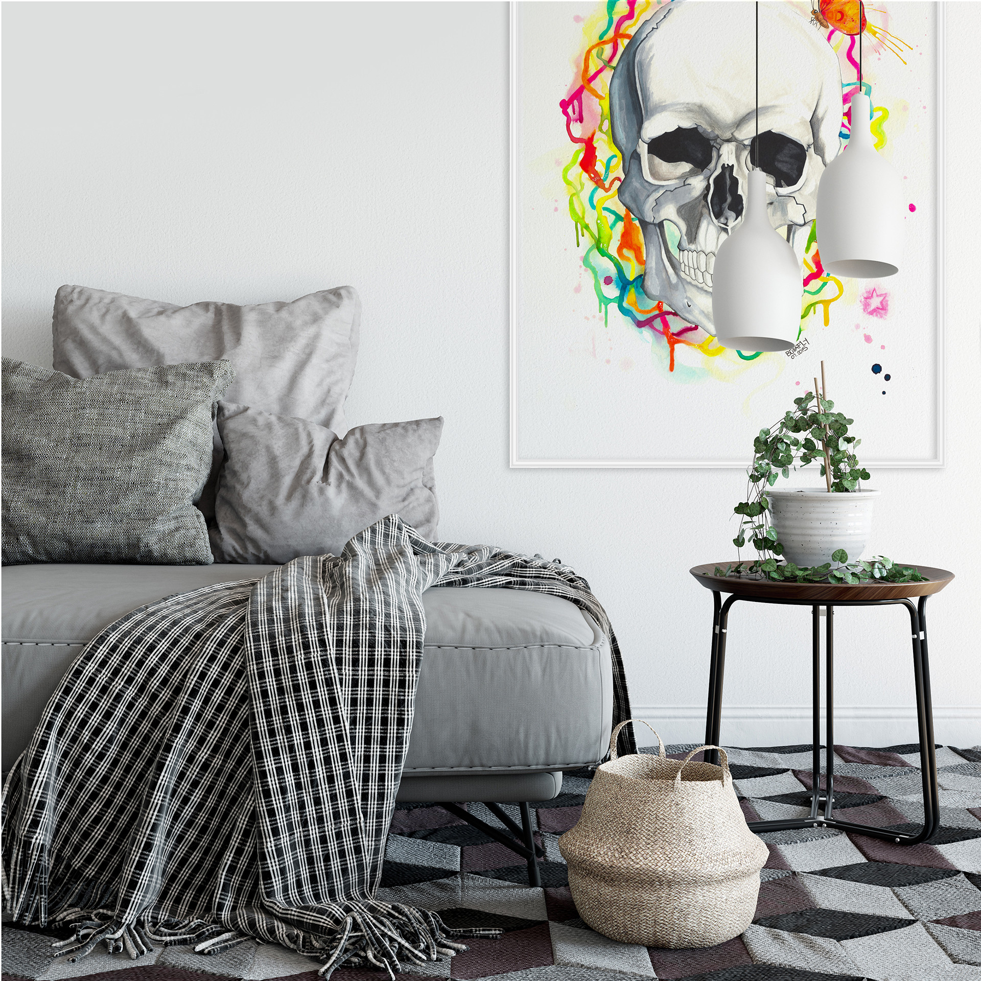 Wallprint Buttafly - Skull