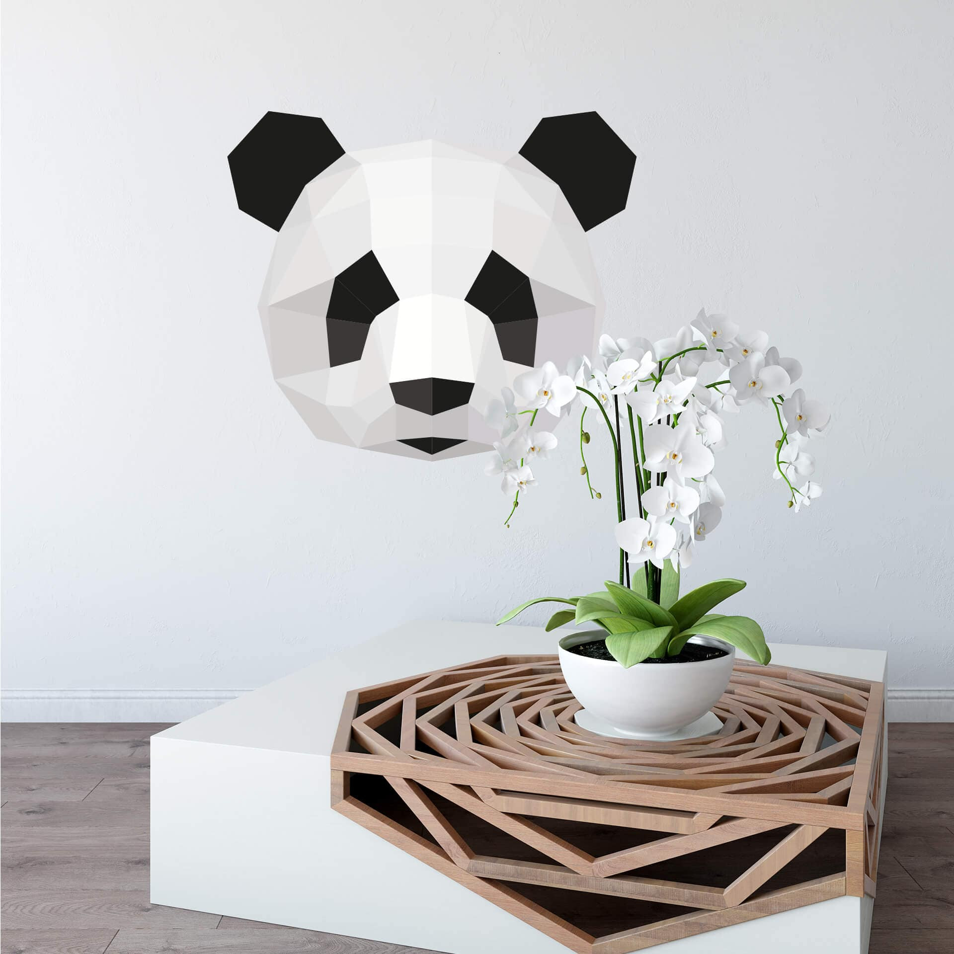 Wandtattoo Polygon - Pandakopf