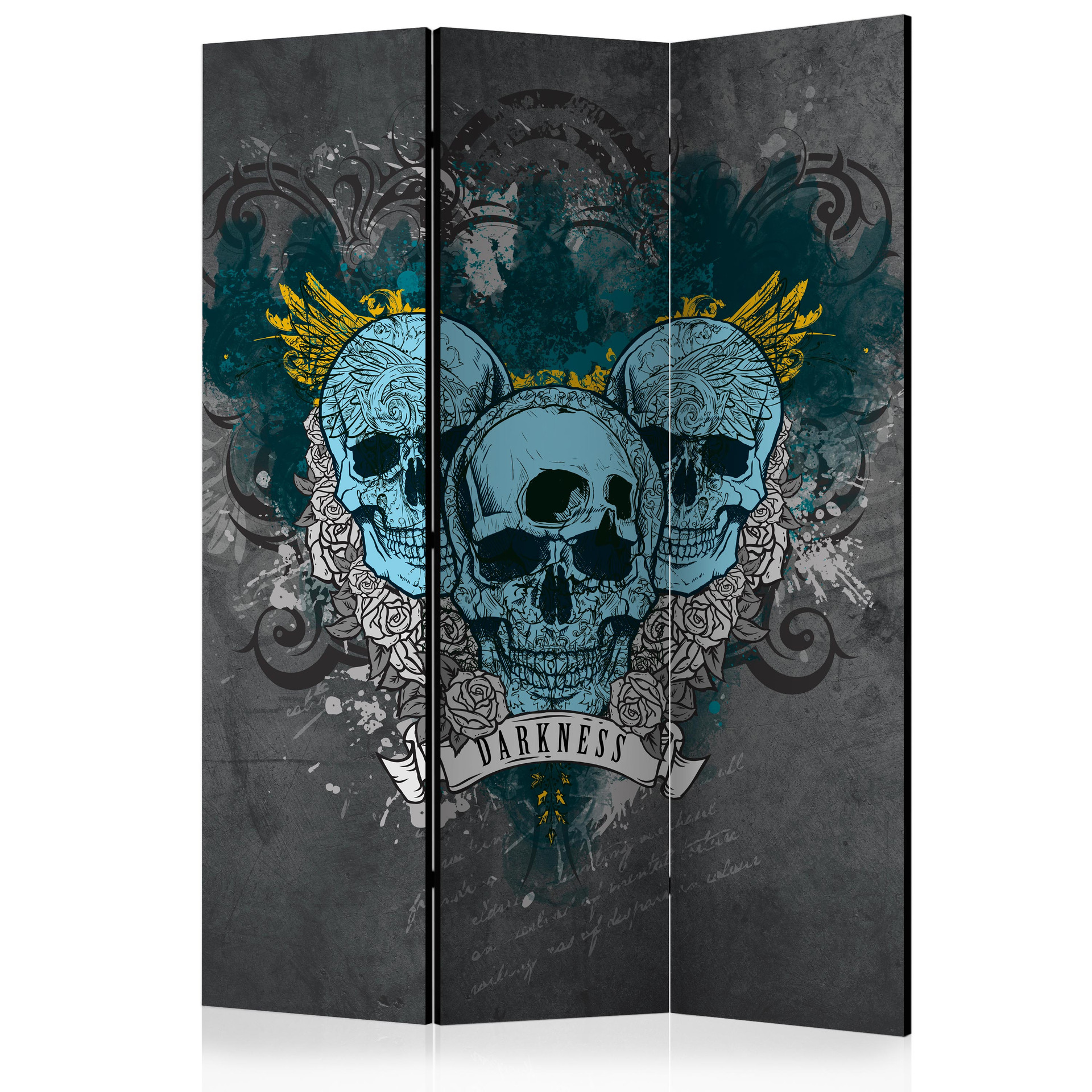 Screen room divider - Darkness I, 3-delt