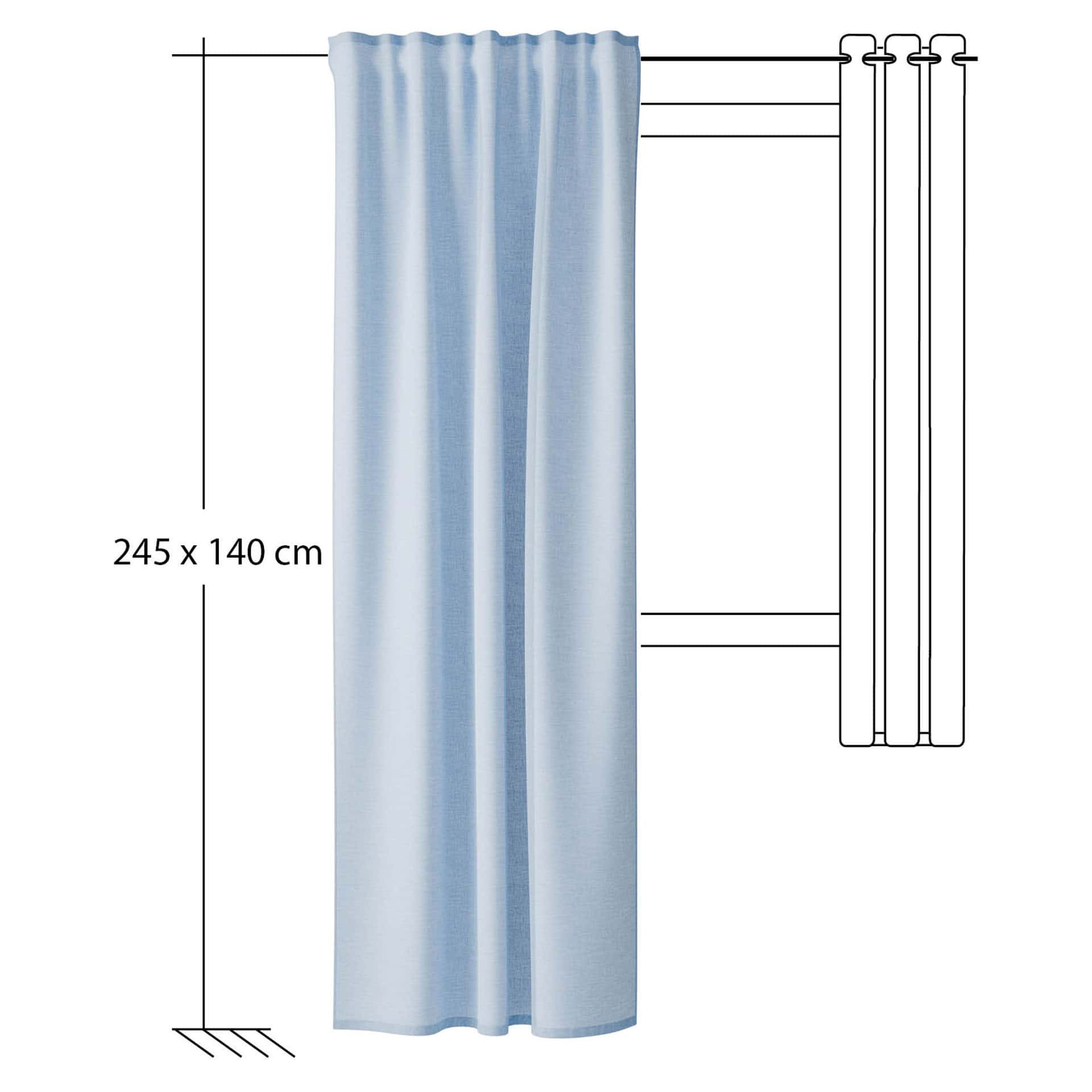 Homing Fertigschal mit verdeckten Schlaufen Oskar aqua -  2,45 x 1,4 m